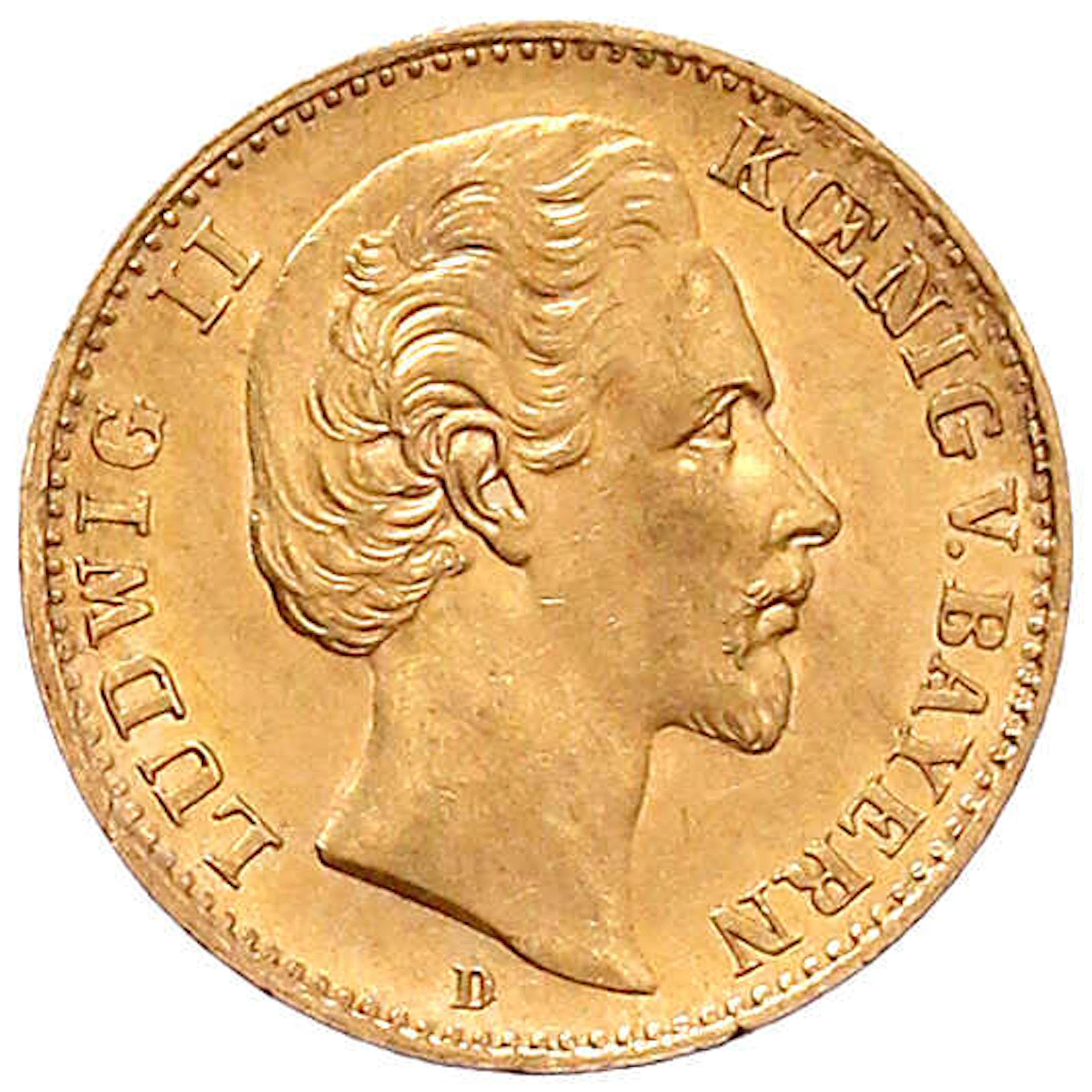 Reichsgoldmünzen, Bayern, Ludwig II., 1864-1886