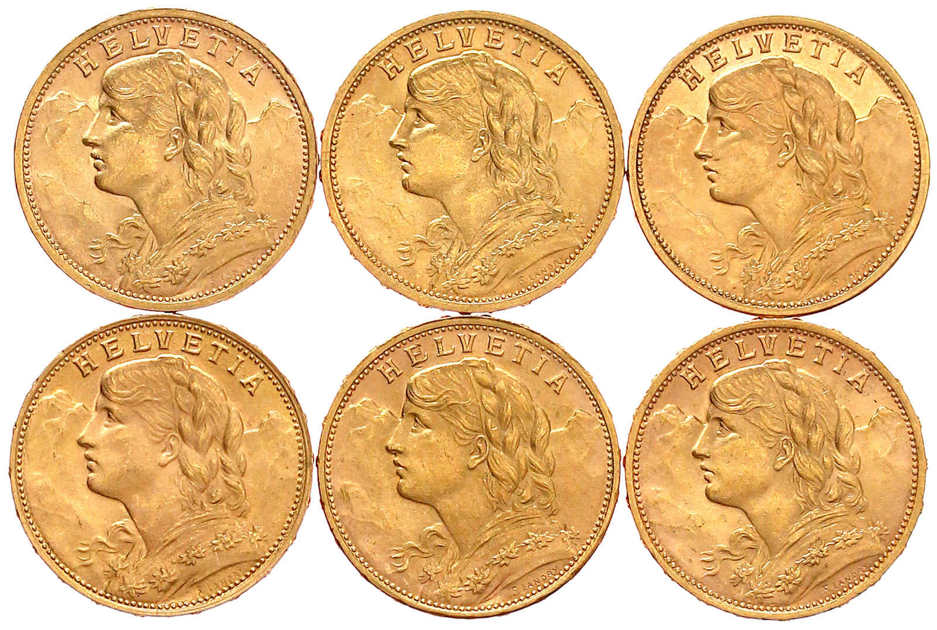 Ausländische Goldmünzen und -medaillen, Schweiz, Eidgenossenschaft, seit 1850