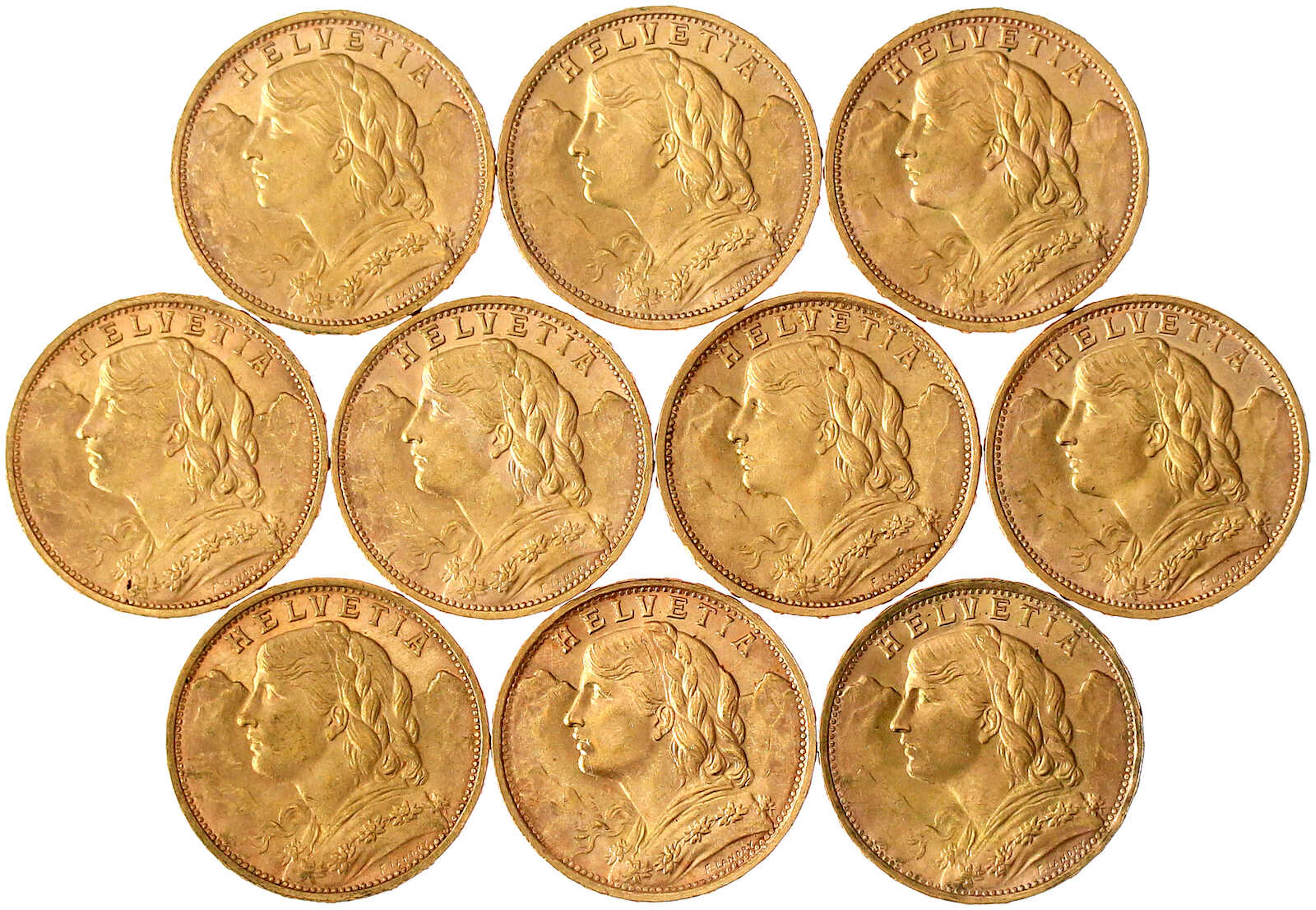 Ausländische Goldmünzen und -medaillen, Schweiz, Eidgenossenschaft, seit 1850