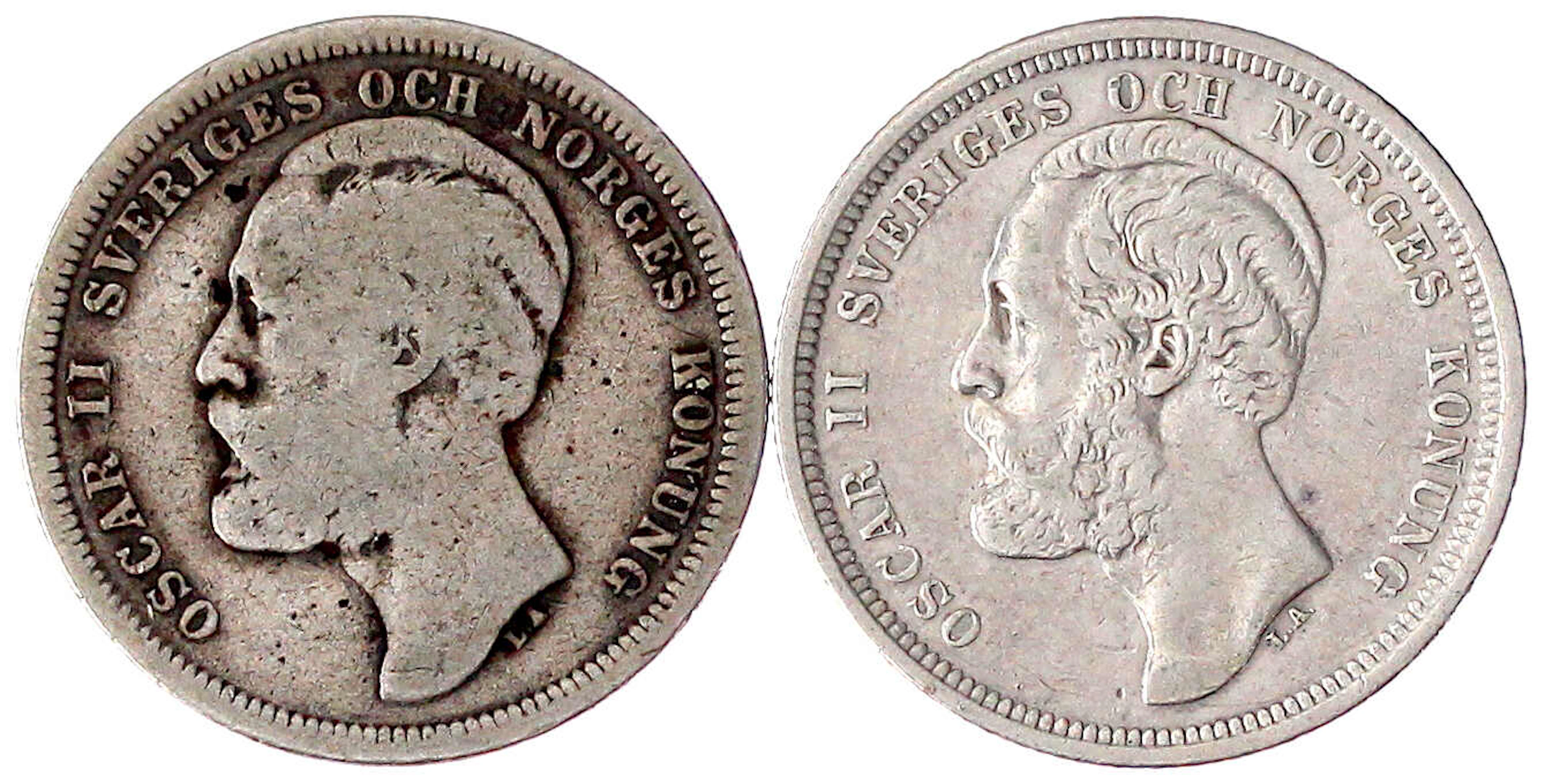 Ausländische Münzen und Medaillen, Schweden, Oskar II., 1872-1907