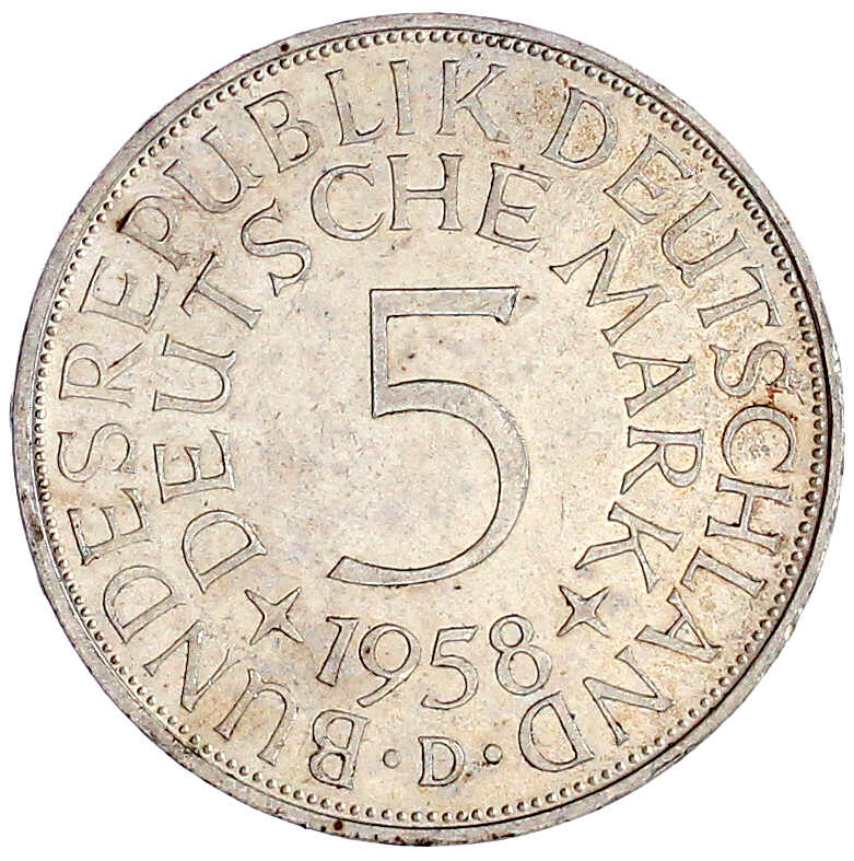 Münzen der Bundesrepublik Deutschland, Kursmünzen, 5 Deutsche Mark