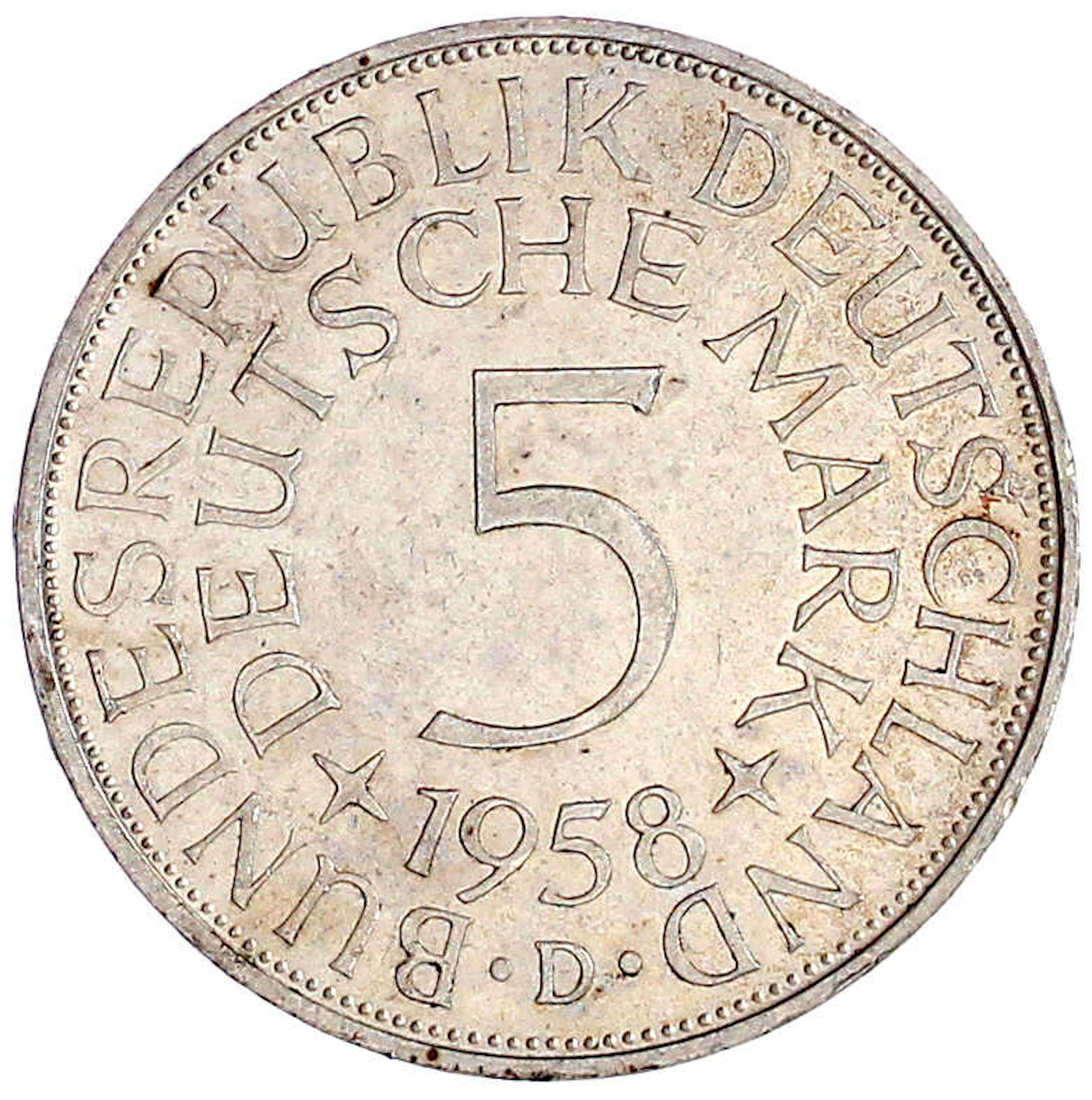 Münzen der Bundesrepublik Deutschland, Kursmünzen, 5 Deutsche Mark