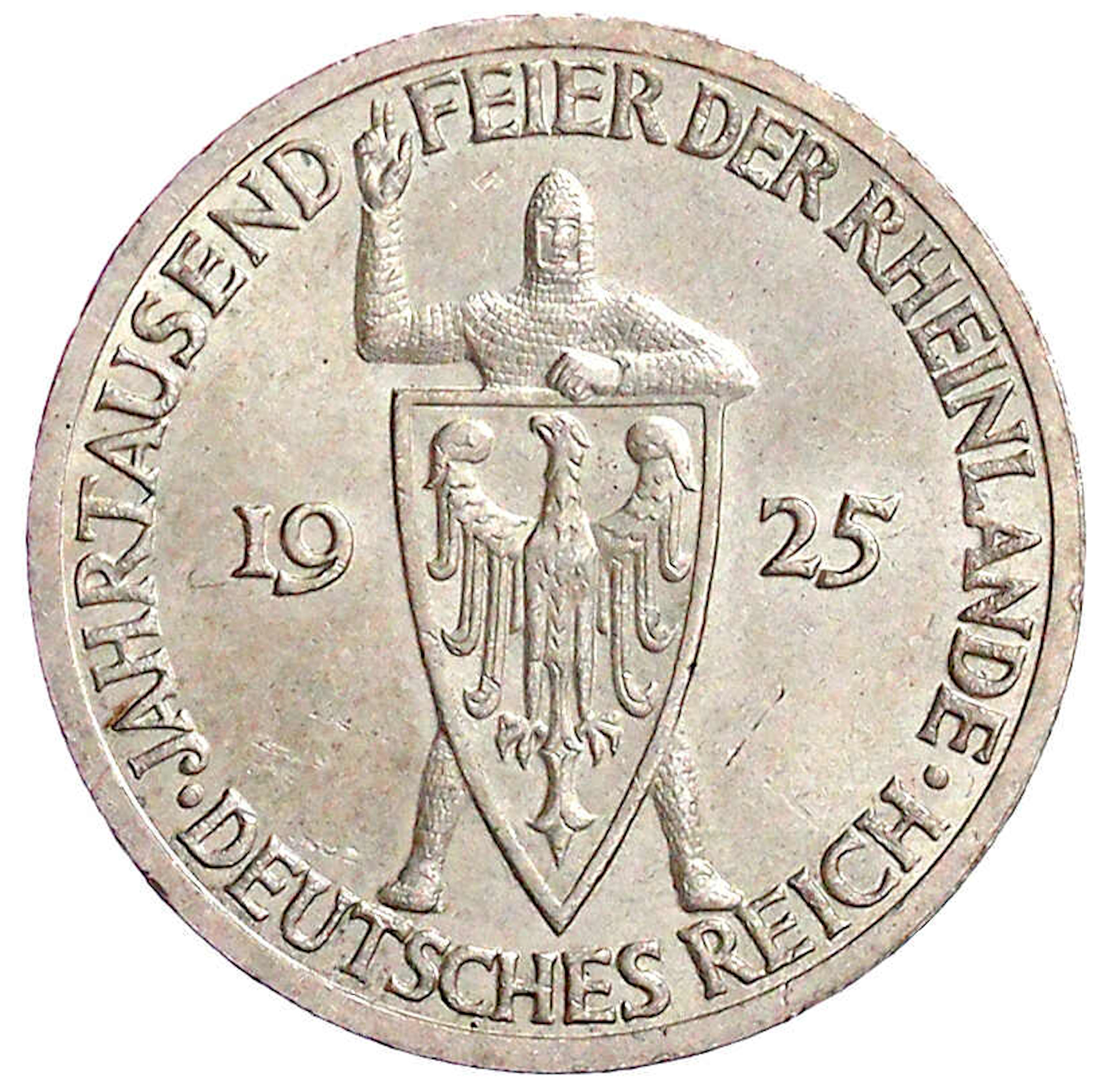 Weimarer Republik, Gedenkmünzen, 3 Reichsmark Rheinlande