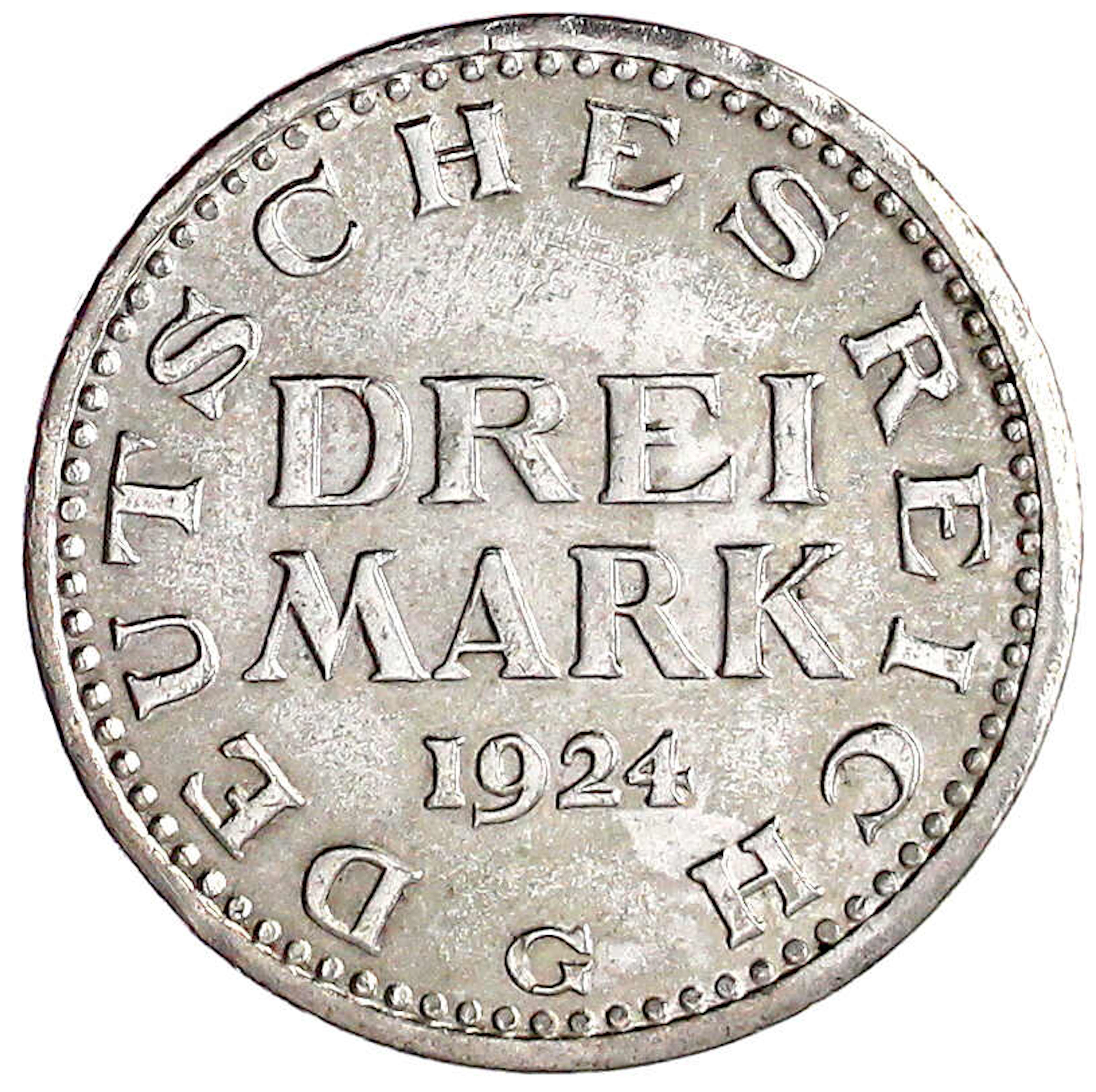 Weimarer Republik, Kursmünzen, 3 Mark, Silber 1924-1925