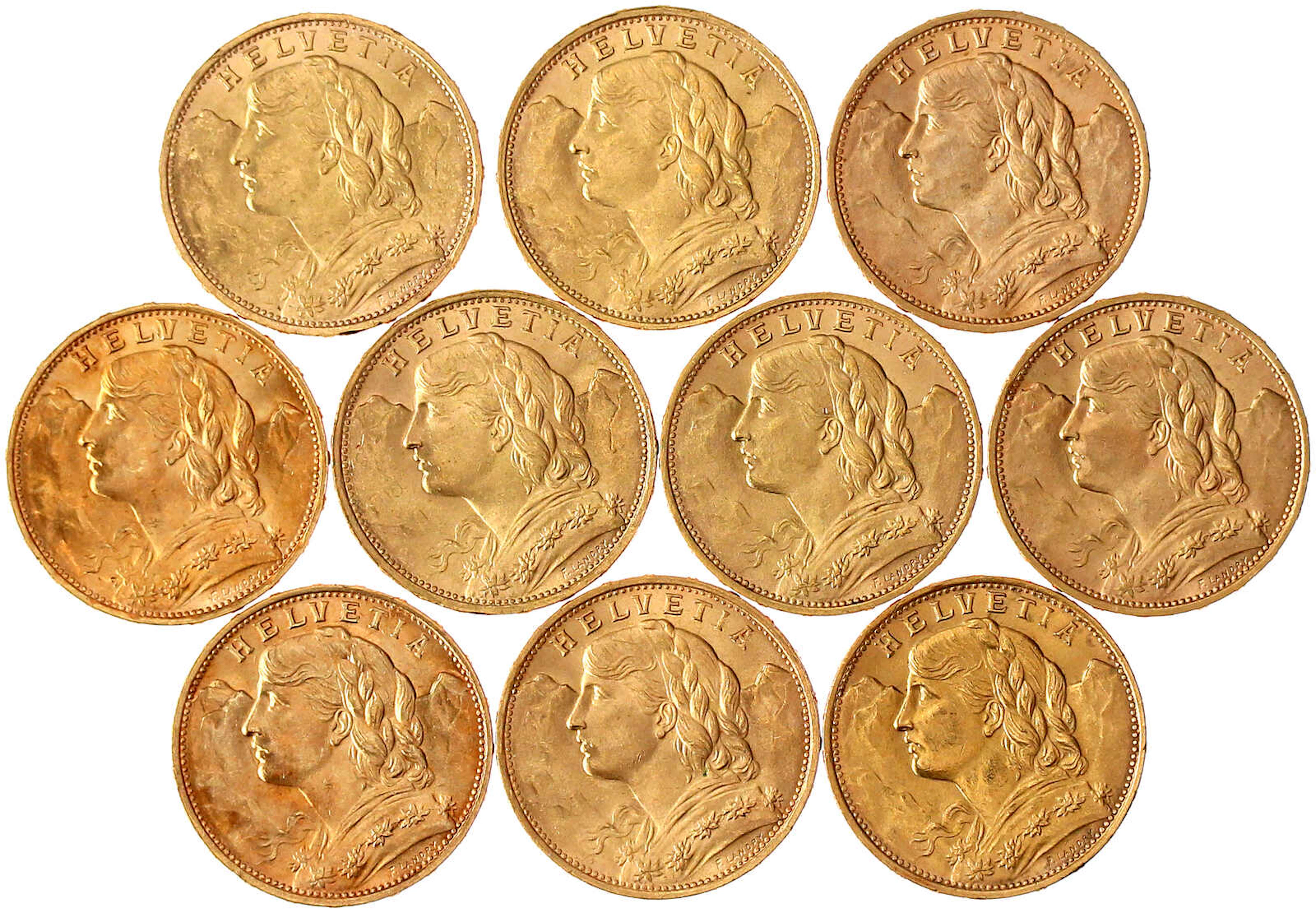 Ausländische Goldmünzen und -medaillen, Schweiz, Eidgenossenschaft, seit 1850