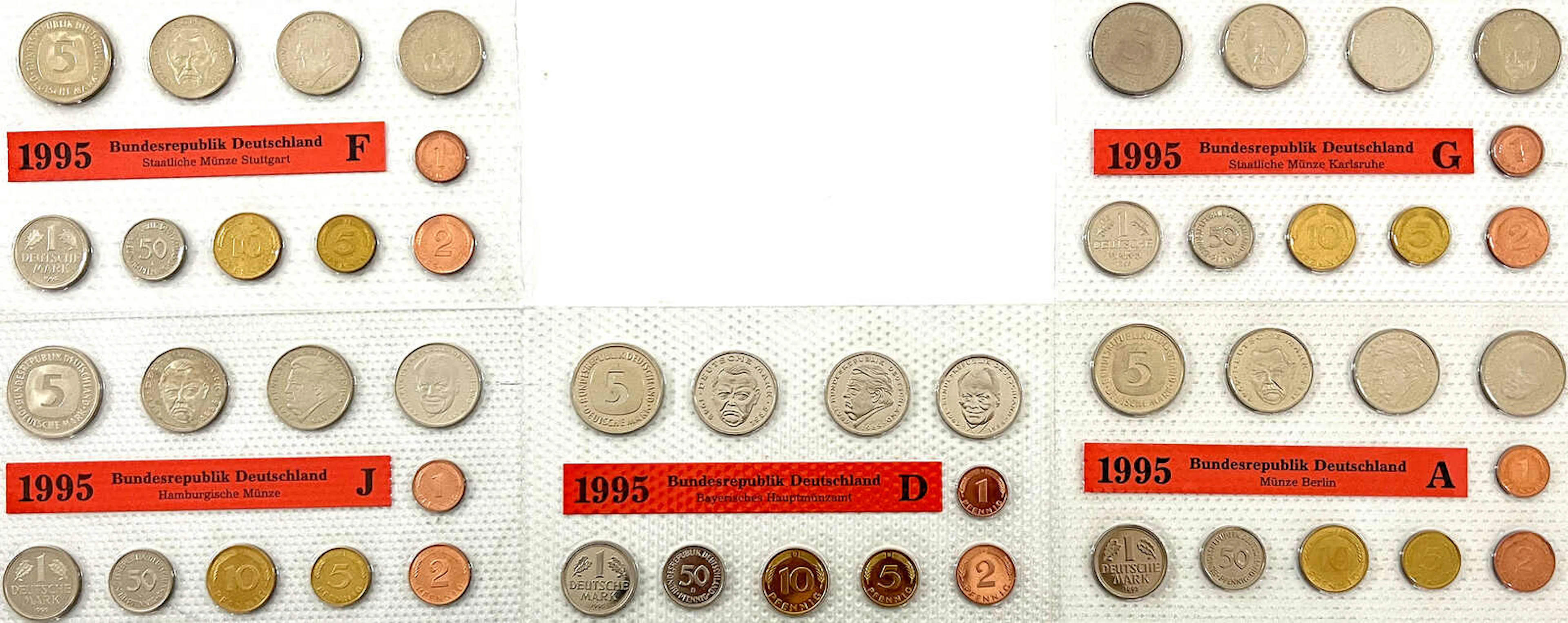 Münzen der Bundesrepublik Deutschland, Kursmünzensätze, 1 Pfennig