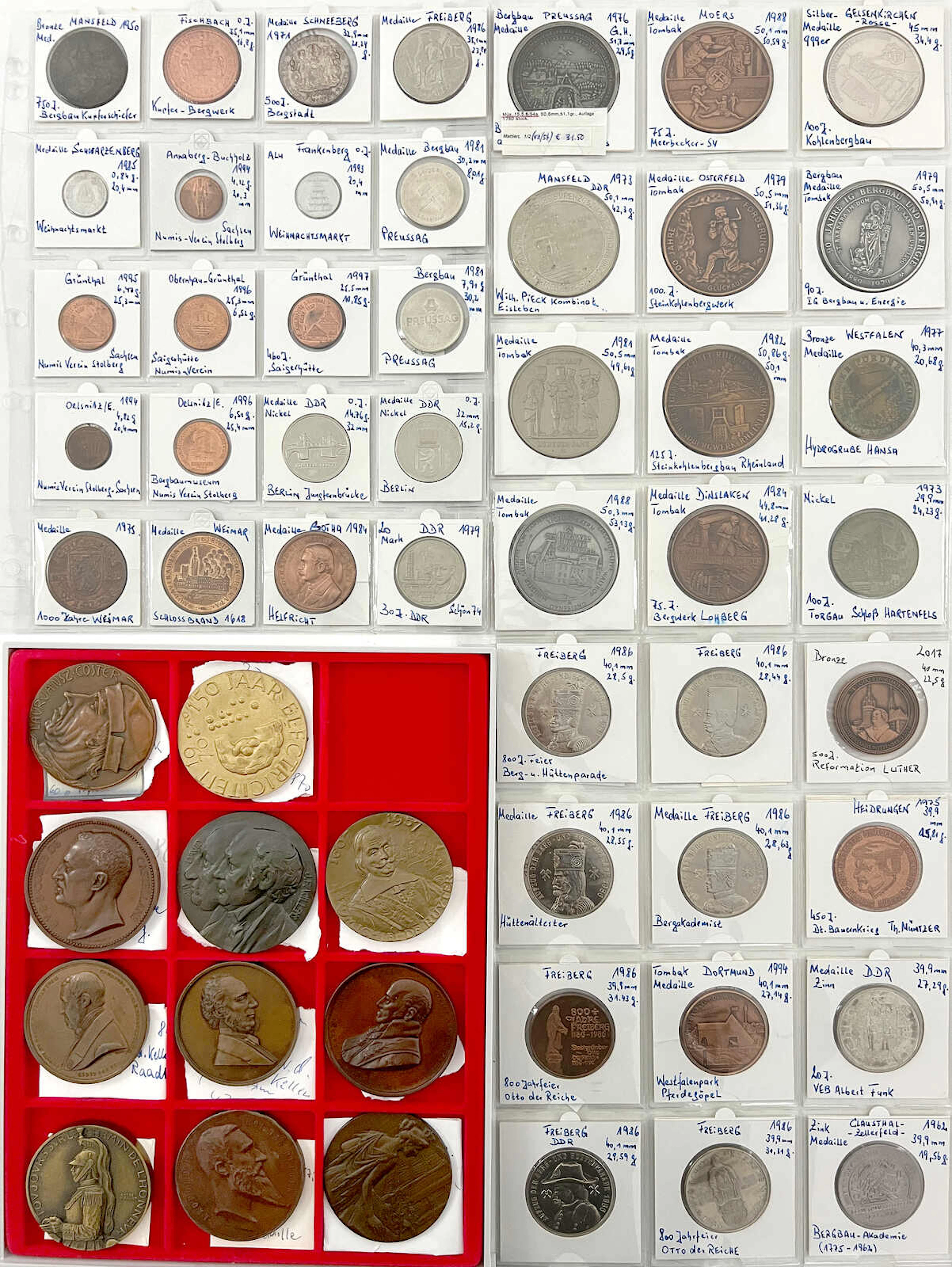 Medaillen, Zusammenstellungen und Lots