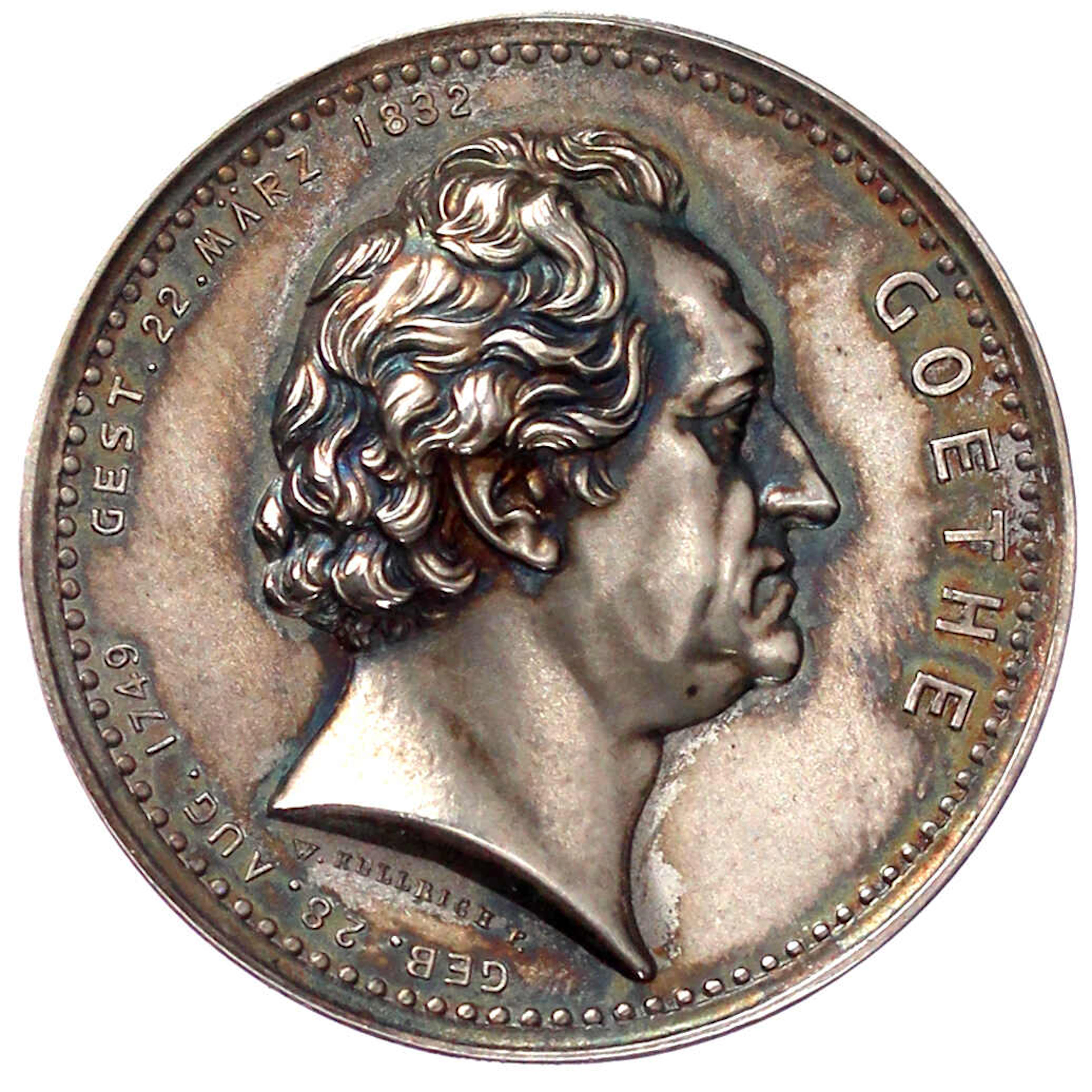 Medaillen, Personenmedaillen, Goethe, Johann Wolfgang von *1749 Frankfurt