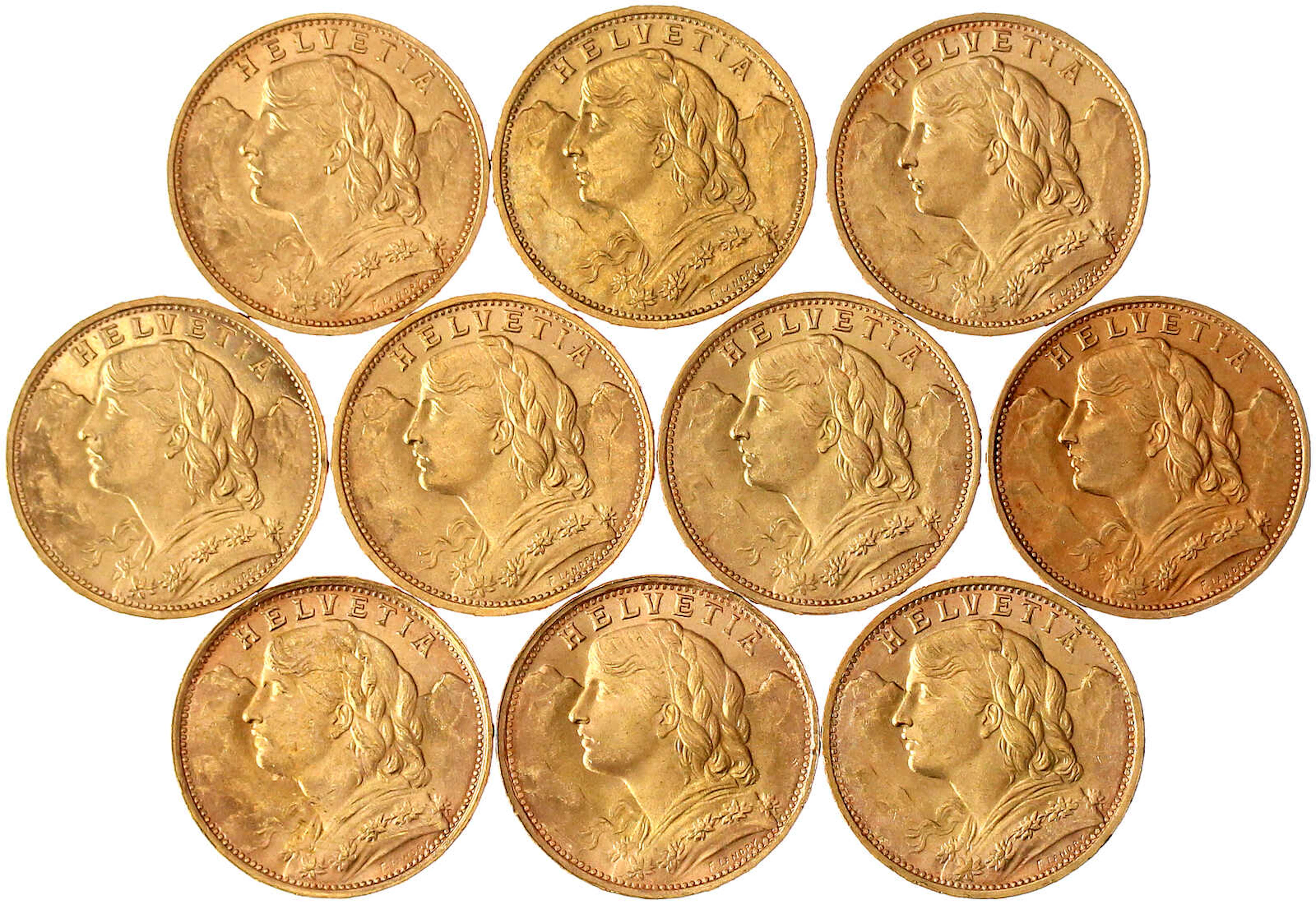 Ausländische Goldmünzen und -medaillen, Schweiz, Eidgenossenschaft, seit 1850