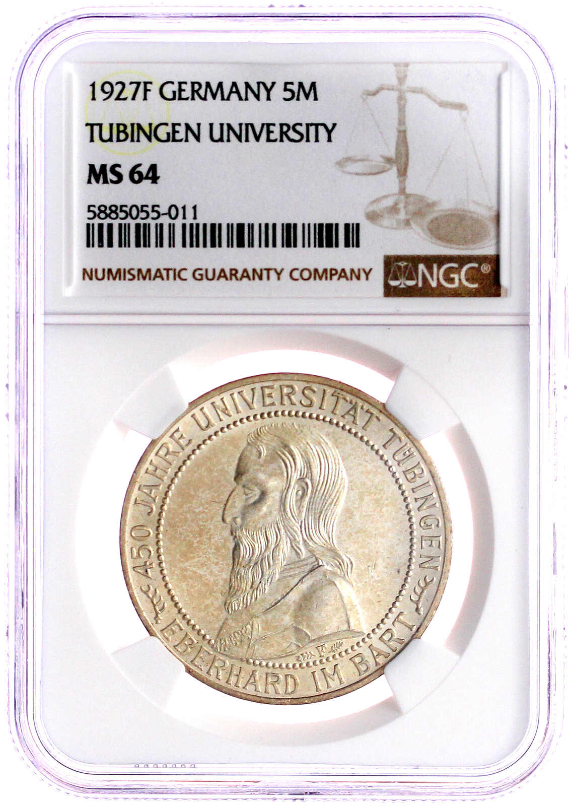 Weimarer Republik, Gedenkmünzen, 5 Reichsmark Tübingen