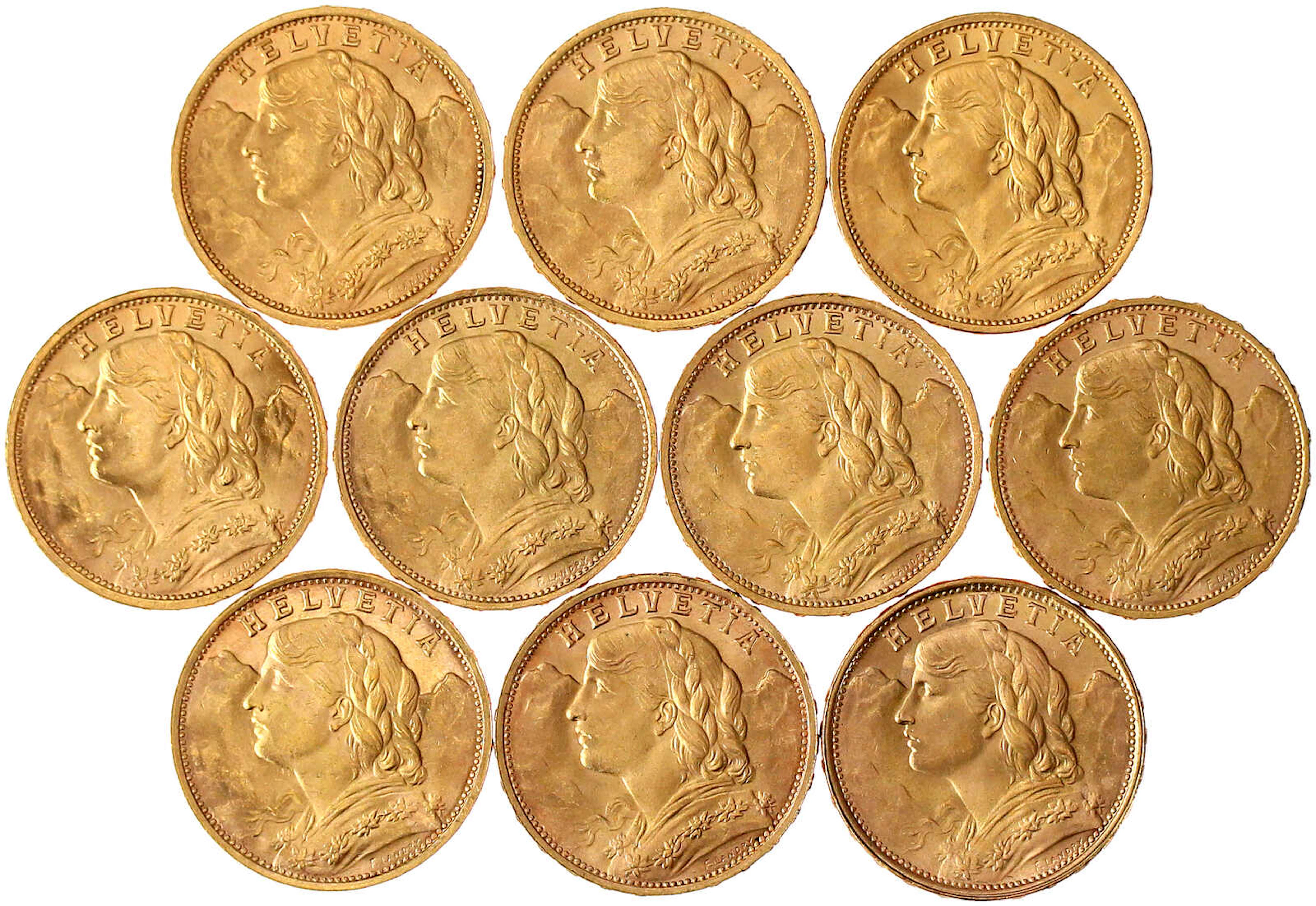 Ausländische Goldmünzen und -medaillen, Schweiz, Eidgenossenschaft, seit 1850
