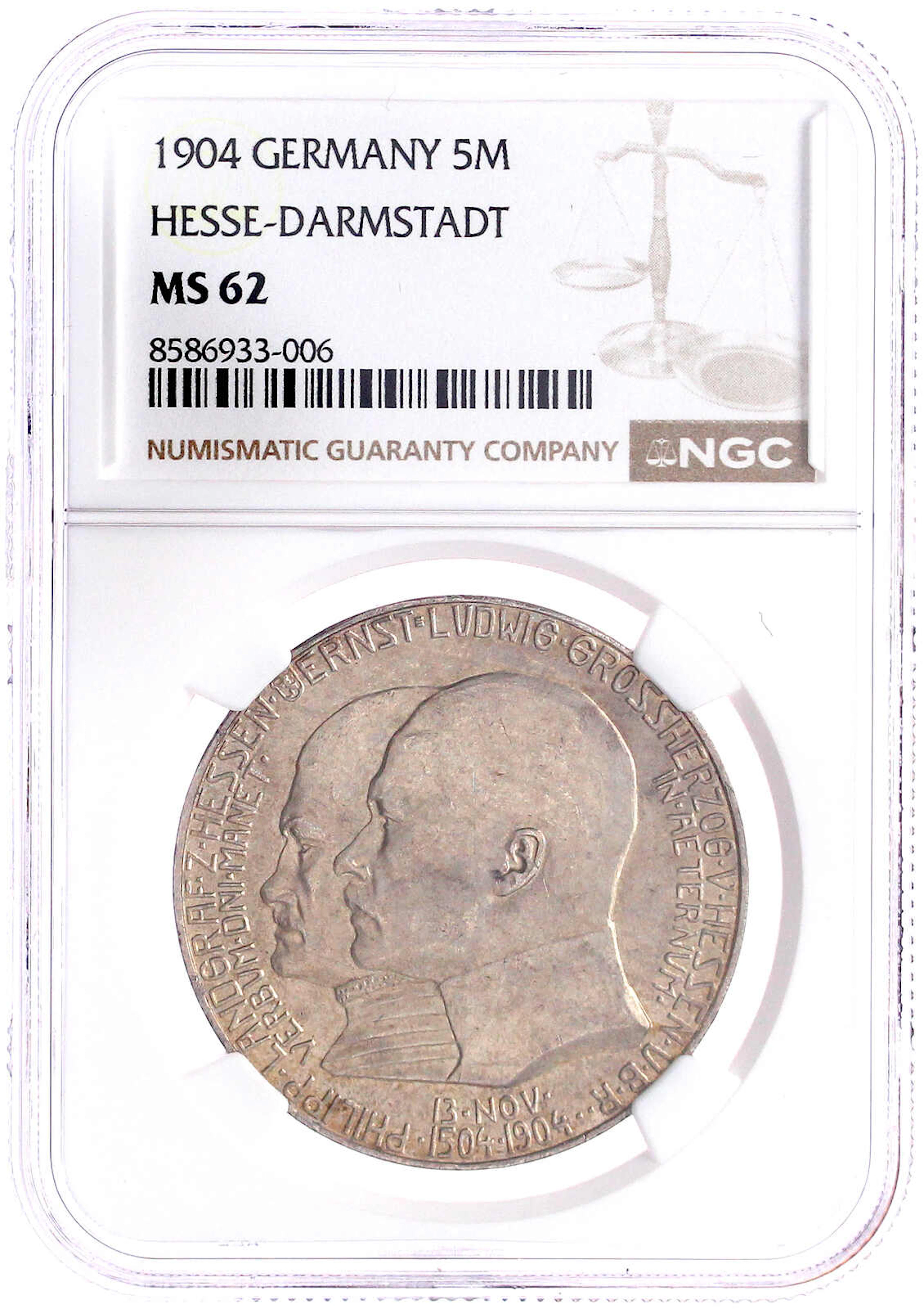 Reichssilbermünzen J. 19-178, Hessen, Ernst Ludwig, 1892-1918