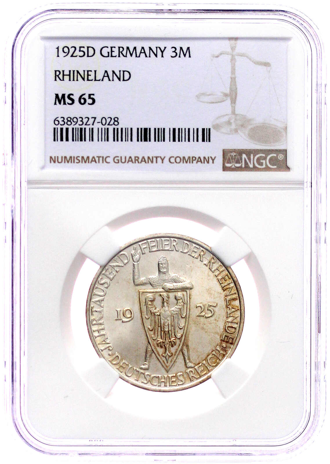 Weimarer Republik, Gedenkmünzen, 3 Reichsmark Rheinlande