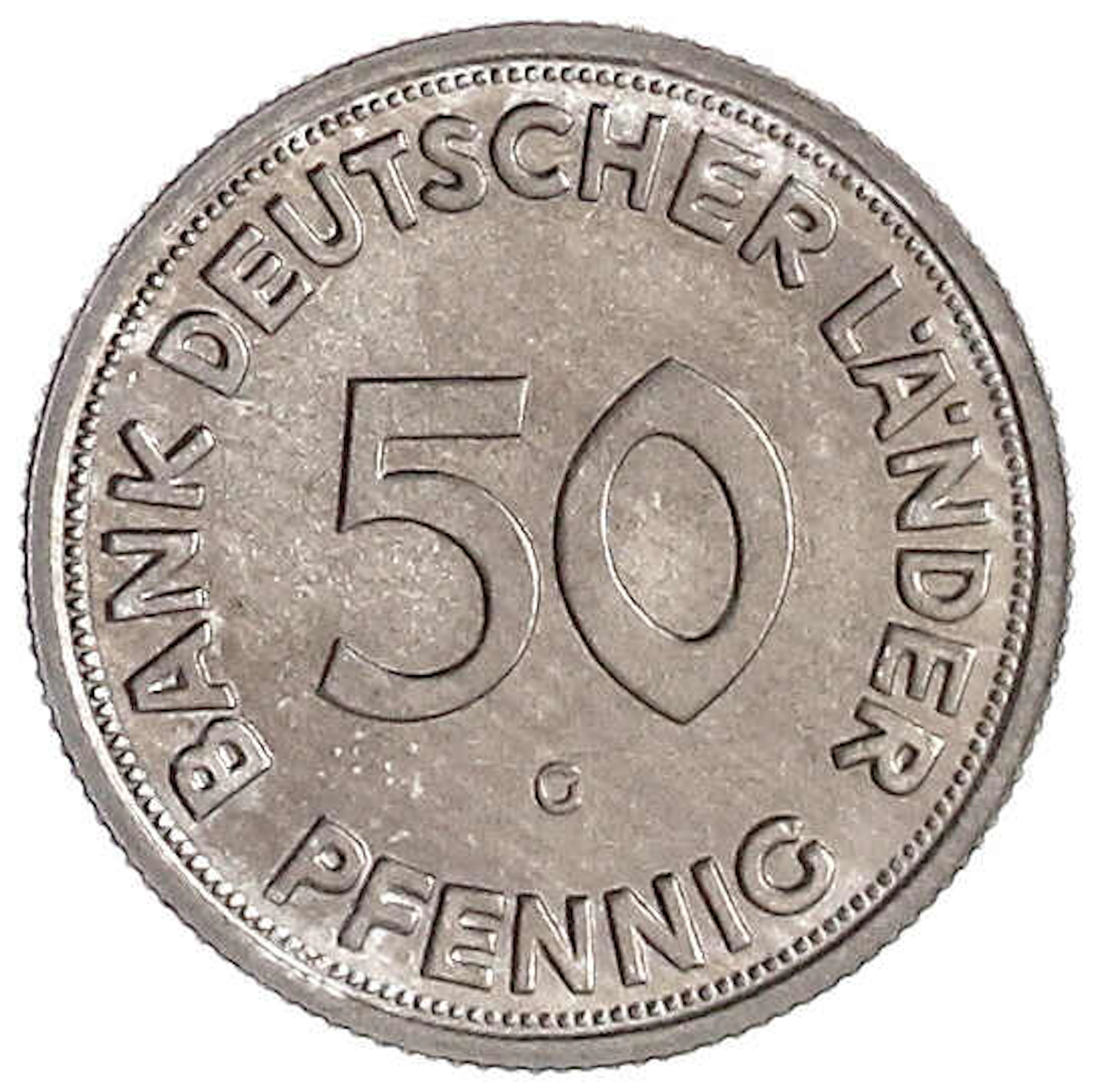 Münzen der Bundesrepublik Deutschland, Kursmünzen, 50 Pfennig, Kupfer/Nickel