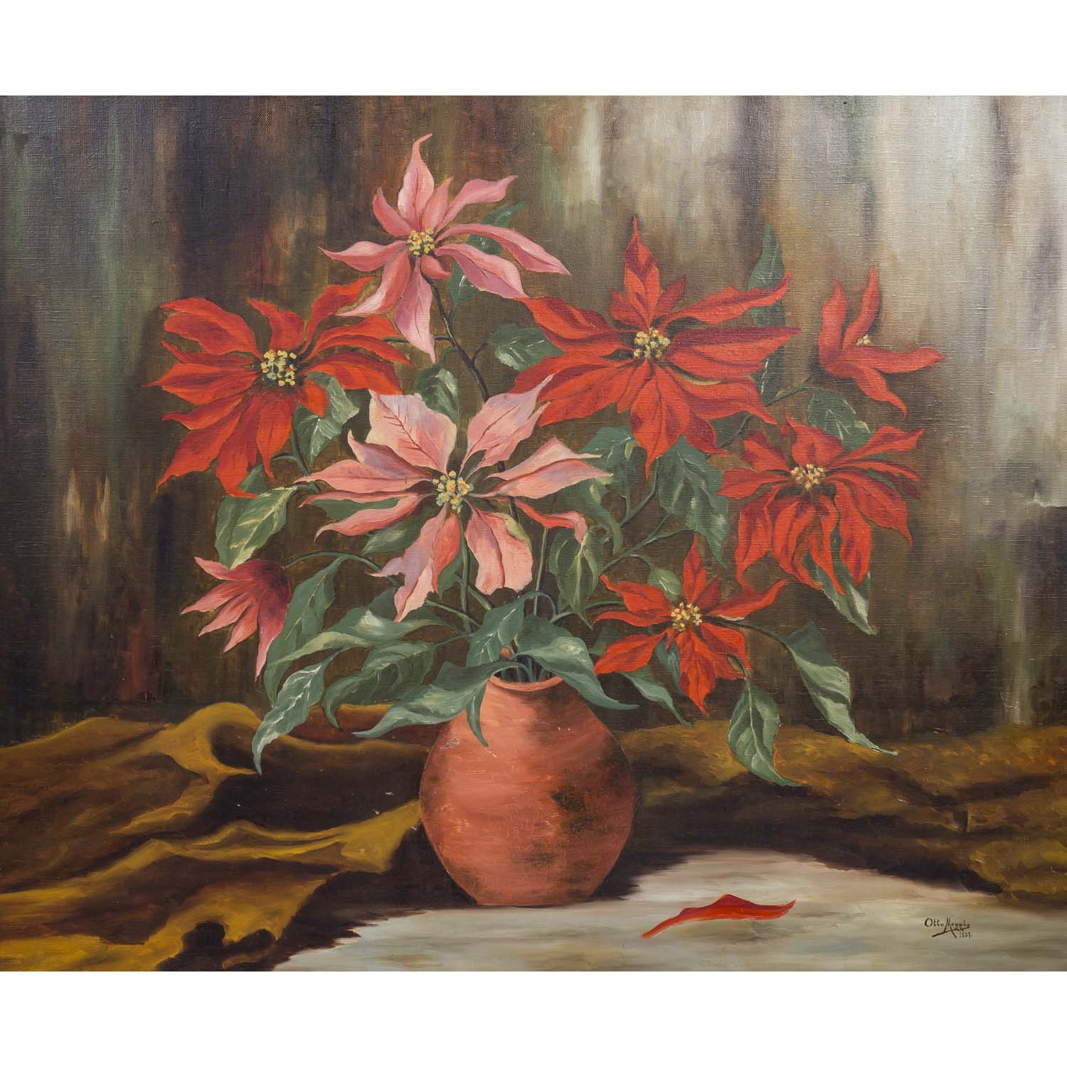 MEGGLE, OTTO (Maler 20. Jh.), 'Stillleben mit Weihnachtsstern' | Barnebys