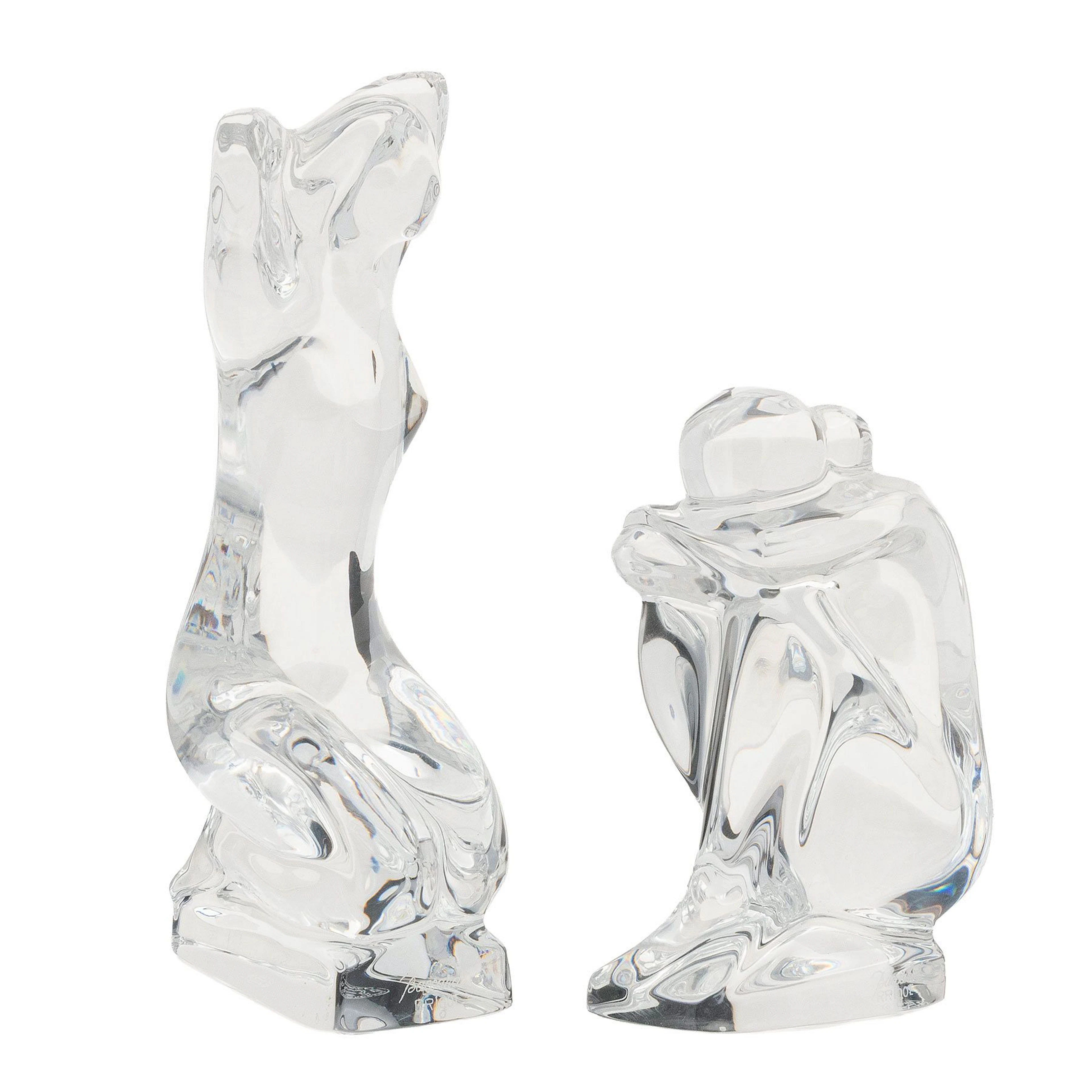 PAR DE MUJERES FRANCIA, SXX Elaboradas en cristal transparente Selladas
