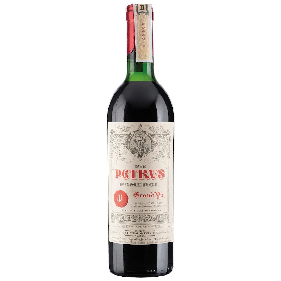 Petrus Grand Vin Cosecha: 1988 Pomerol, Francia Nivel: en el cuello 96 / 100