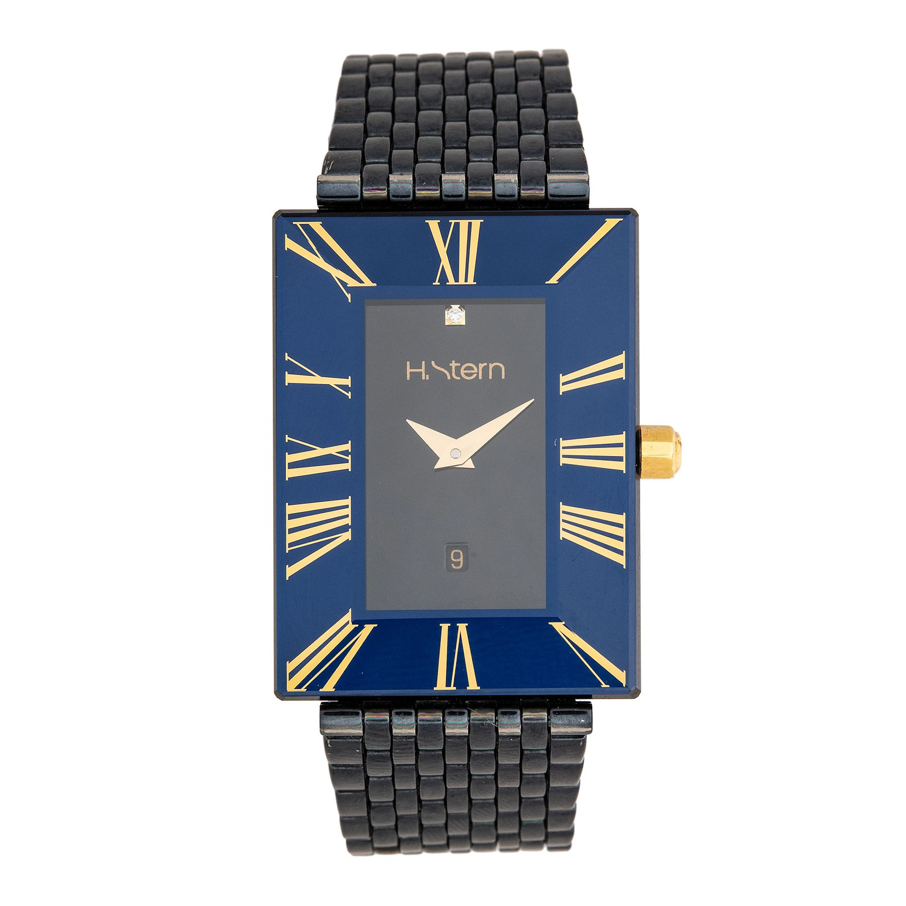 RELOJ H STERN BLUE SAPPHIRE CON DIAMANTE EN ACERO