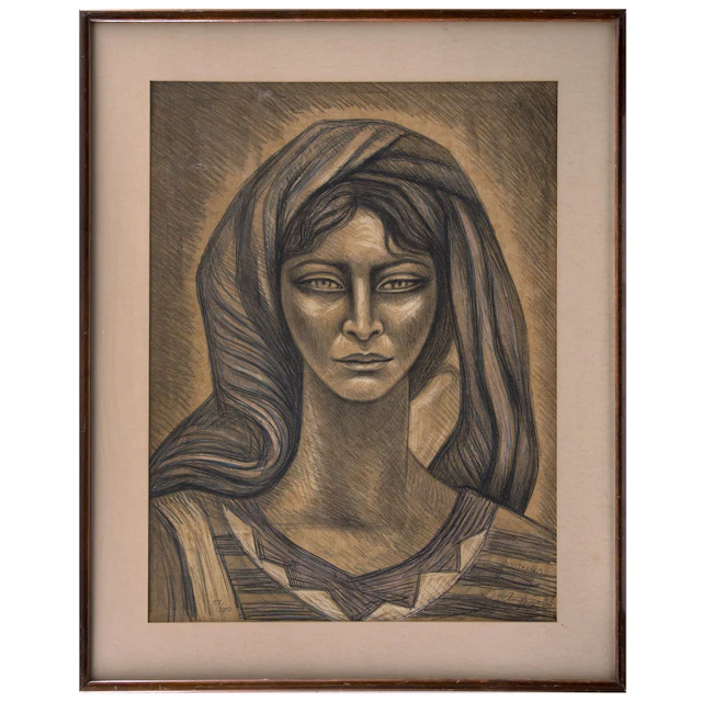 RAÚL ANGUIANO. Nostalgia N°1. Firmada y fechada 82. Litografía 57