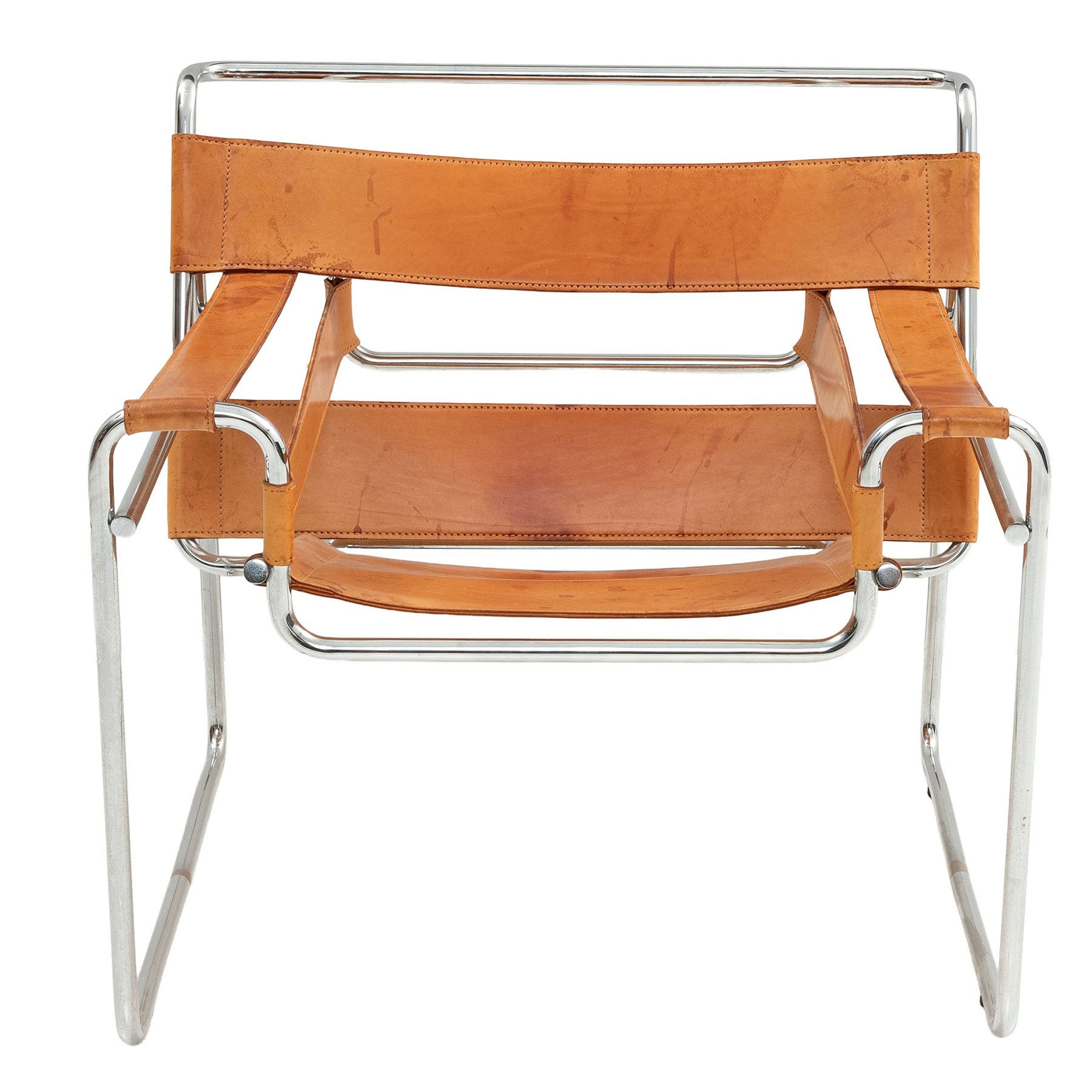 SILLÓN B3 WASSILY, SXX. A la manera de Marcel Breuer. Estructura de