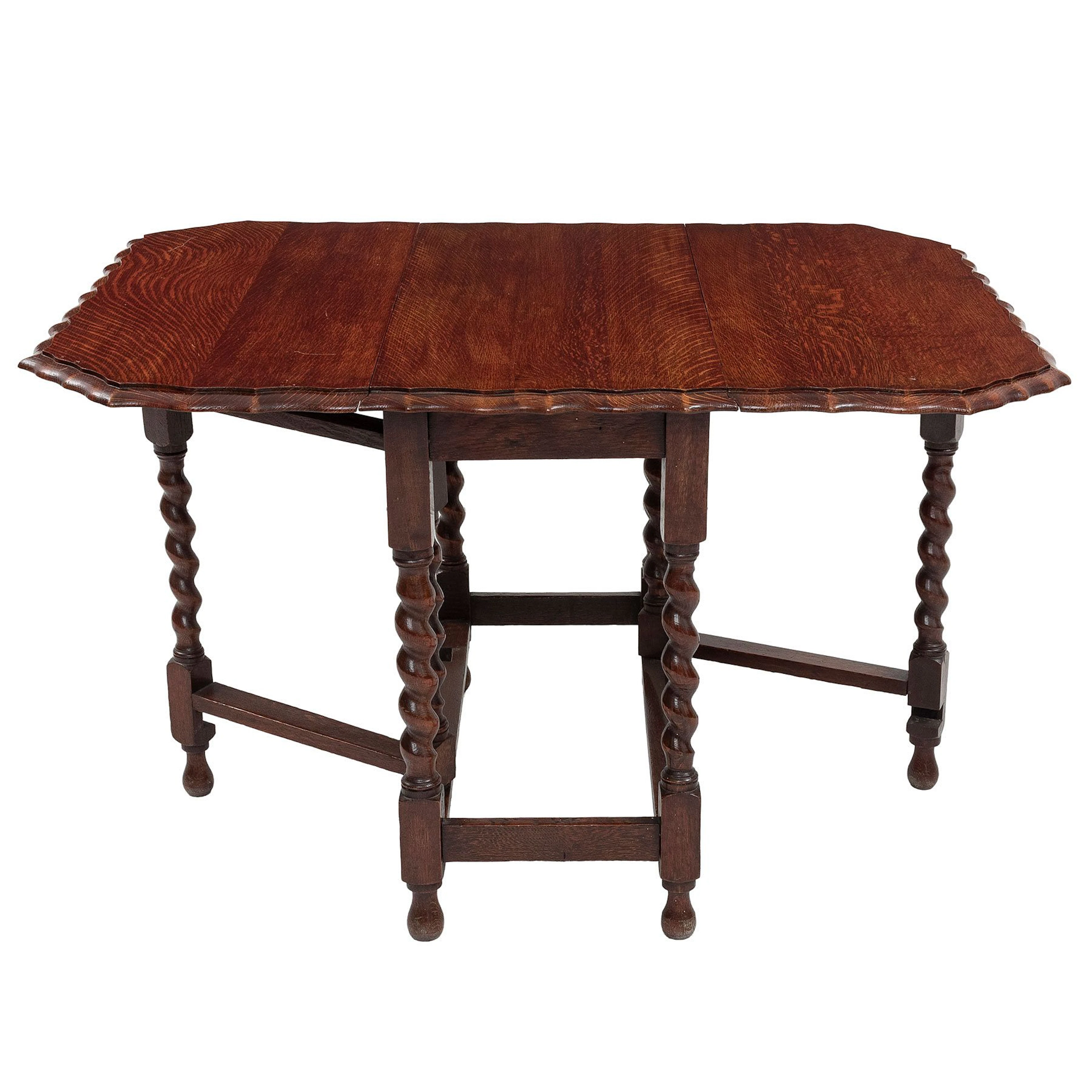MESA DE ALAS GATELEG, PRINC. SXX. Estilo Jacobino. En madera de roble