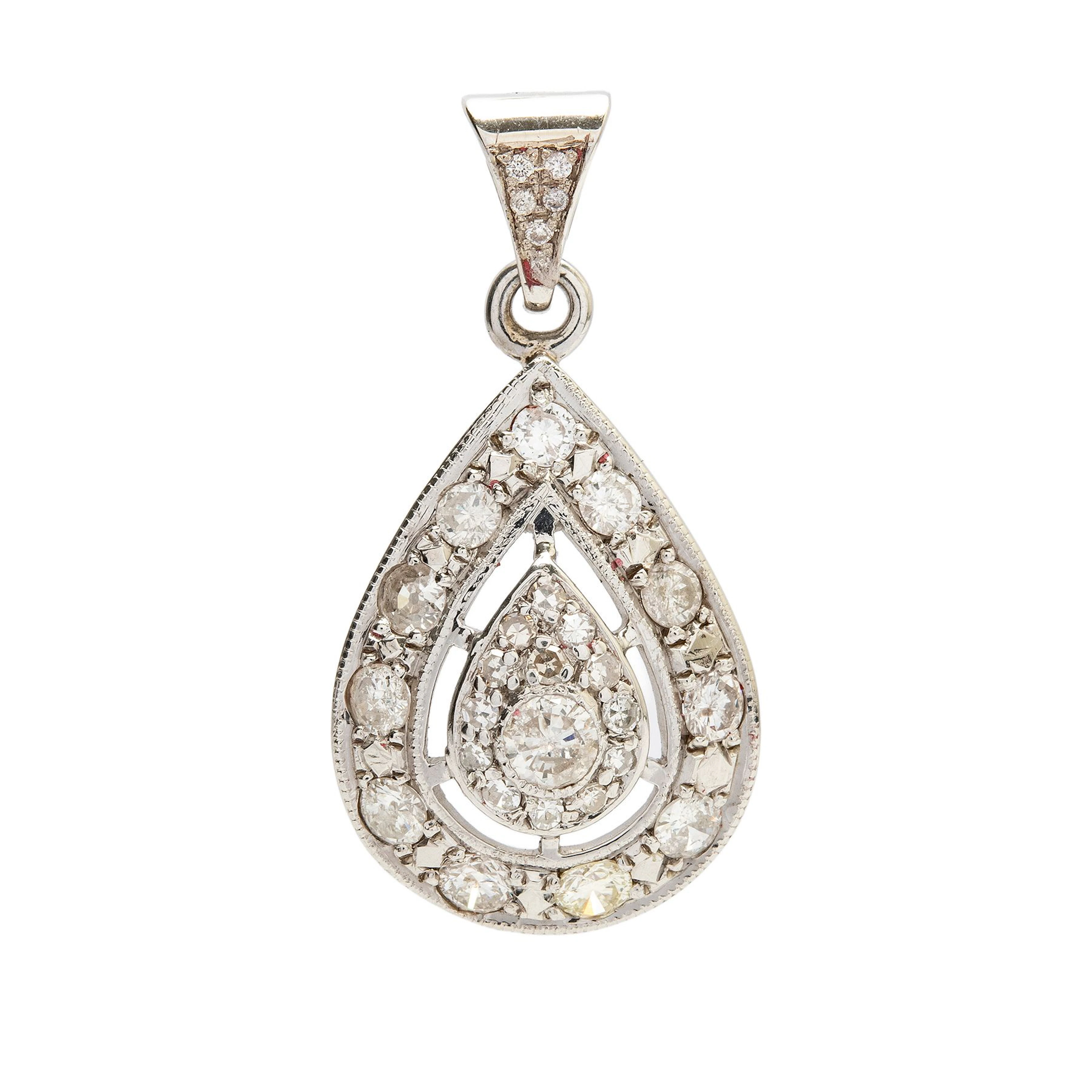 PENDIENTE CON DIAMANTES EN PLATA PALADIO