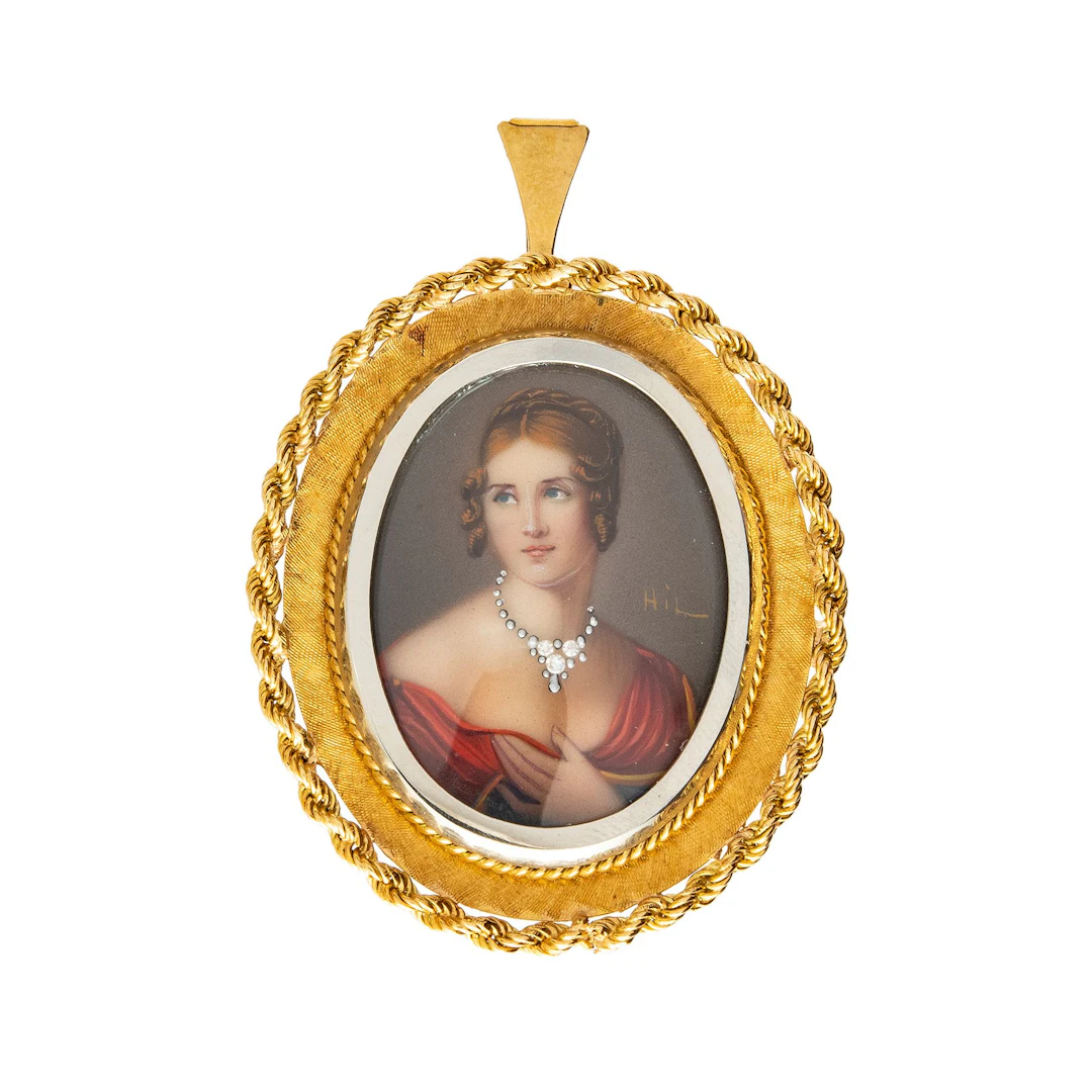 PENDIENTE/PRENDEDOR CON DIAMANTES EN ORO AMARILLO DE 18K