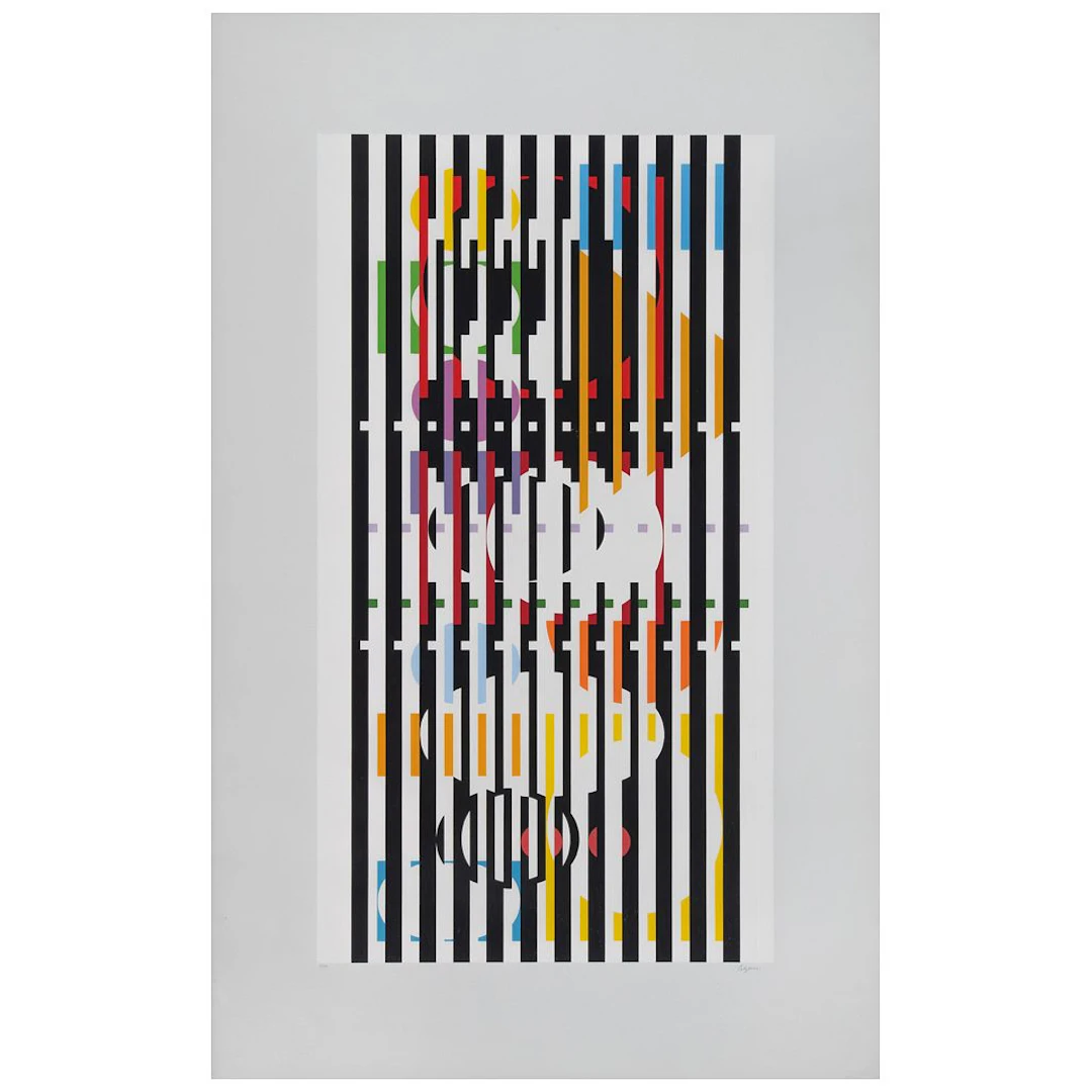 YAACOV AGAM. Barcelona. Firmada. Serigrafía 87 / 99. 78 x 43 cm medidas