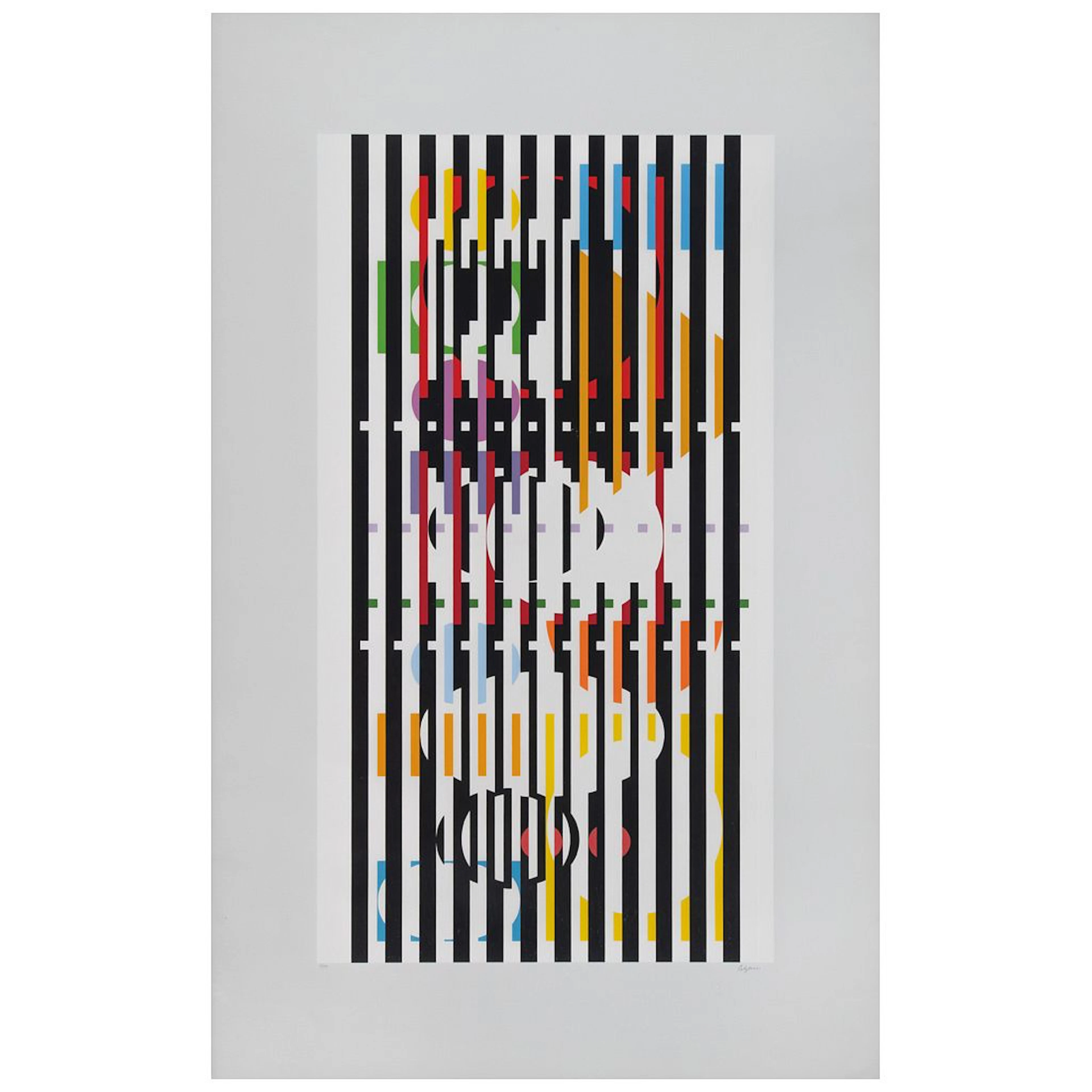 YAACOV AGAM. Barcelona. Firmada. Serigrafía 87 / 99. 78 x 43 cm medidas
