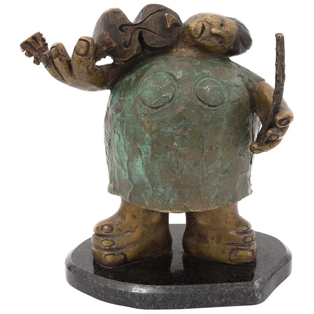 LINO CHÁVEZ. Violinista. Firmada. Escultura en bronce P / A en base