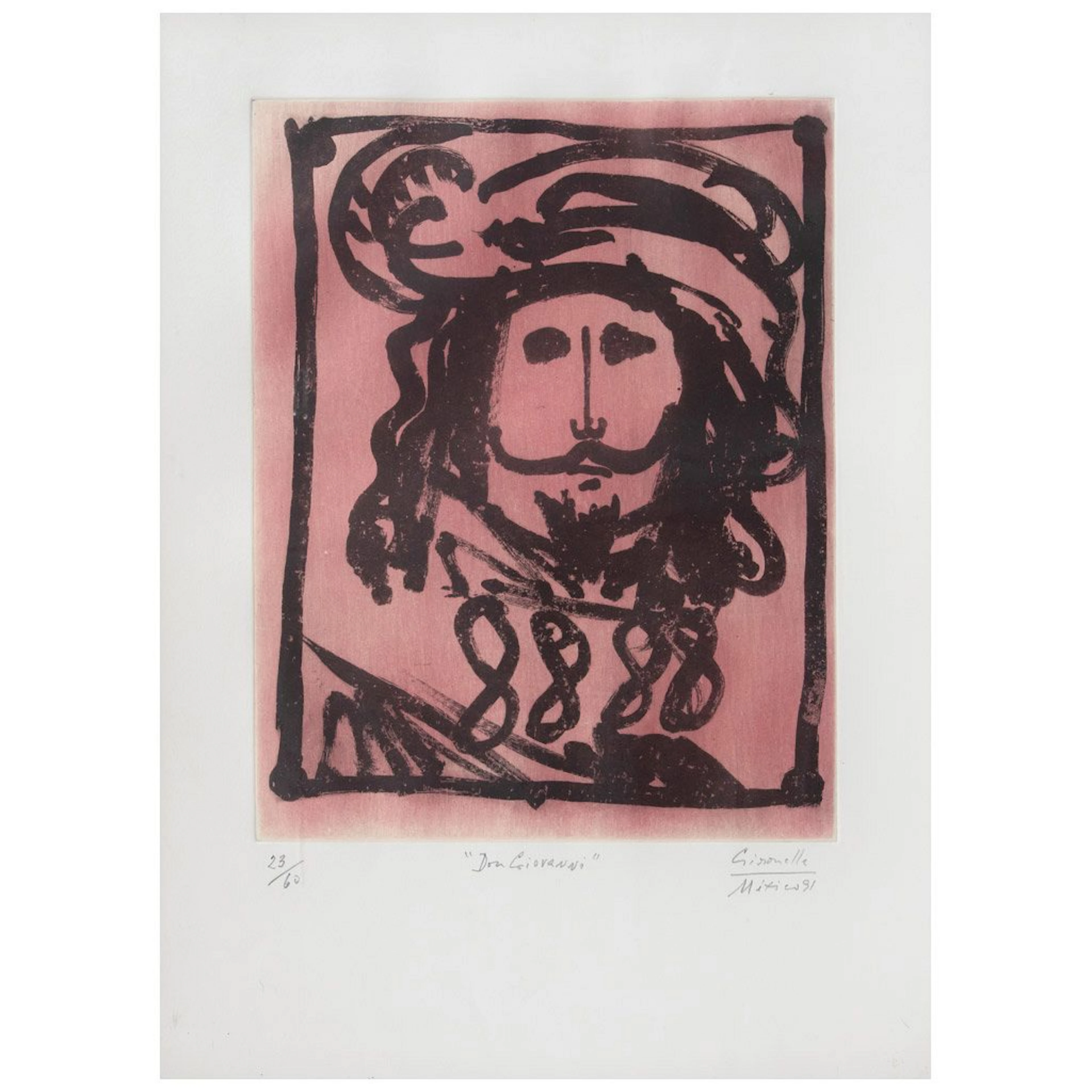 ALBERTO GIRONELLA. Don Giovanni. Firmado y fechado 91. Grabado al