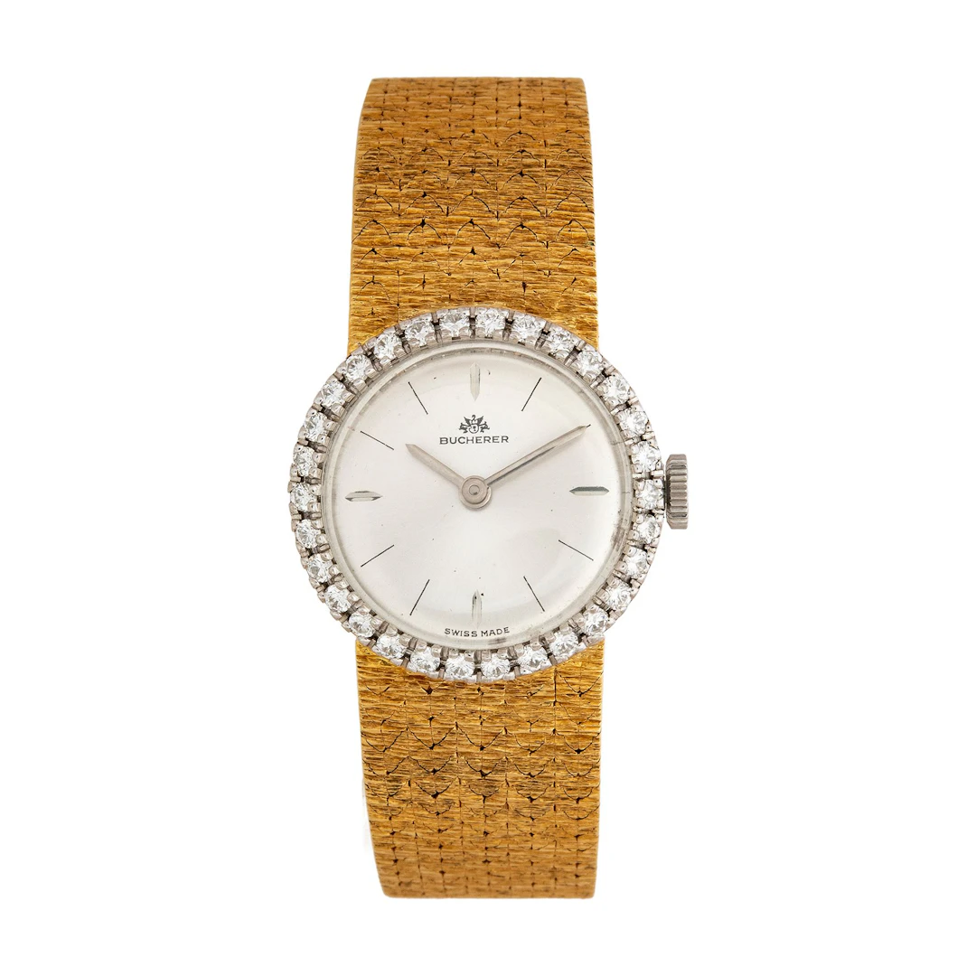 RELOJ PARA DAMA BUCHERER CON DIAMANTES EN ORO AMARILLO Y BLANCO DE 18K