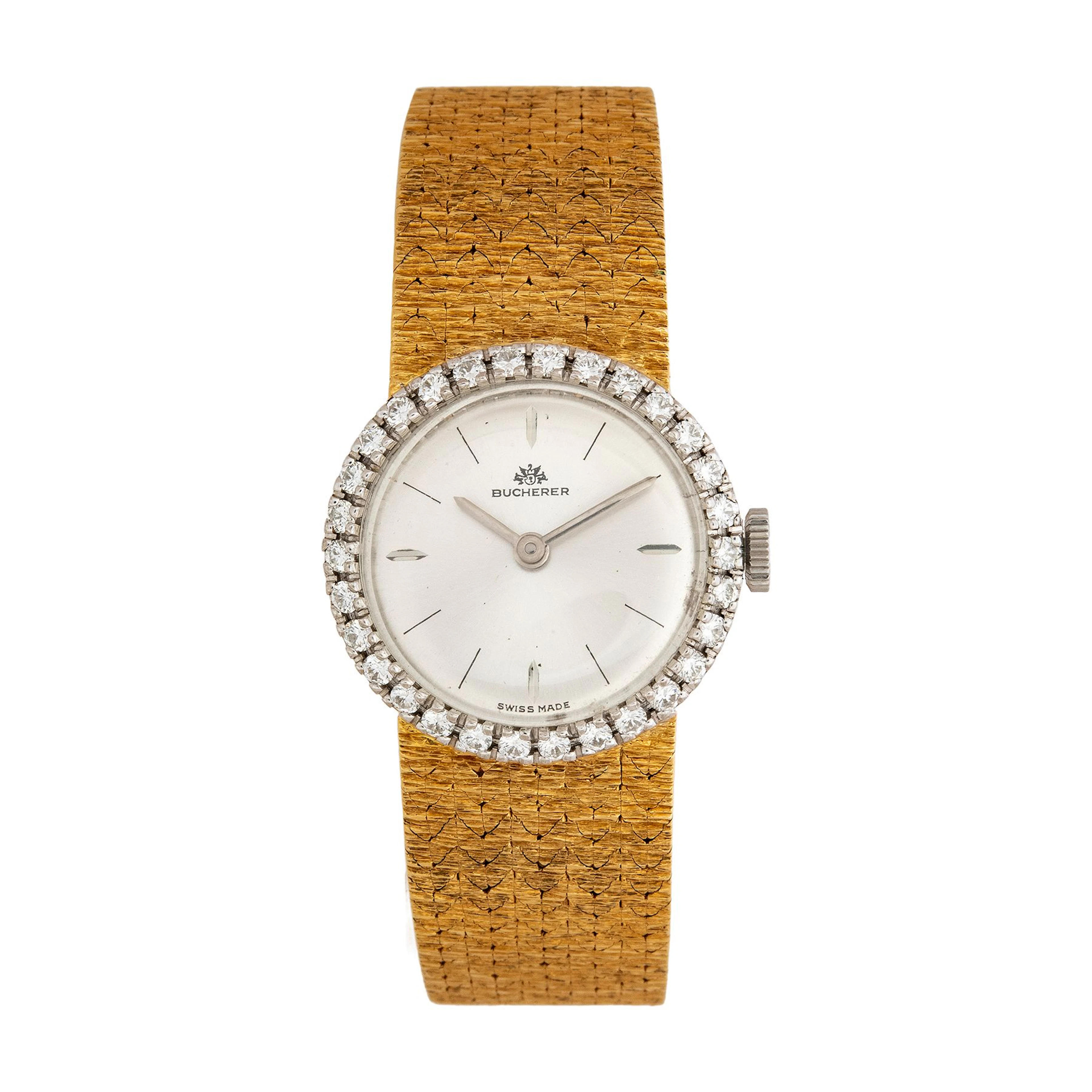 RELOJ PARA DAMA BUCHERER CON DIAMANTES EN ORO AMARILLO Y BLANCO DE 18K