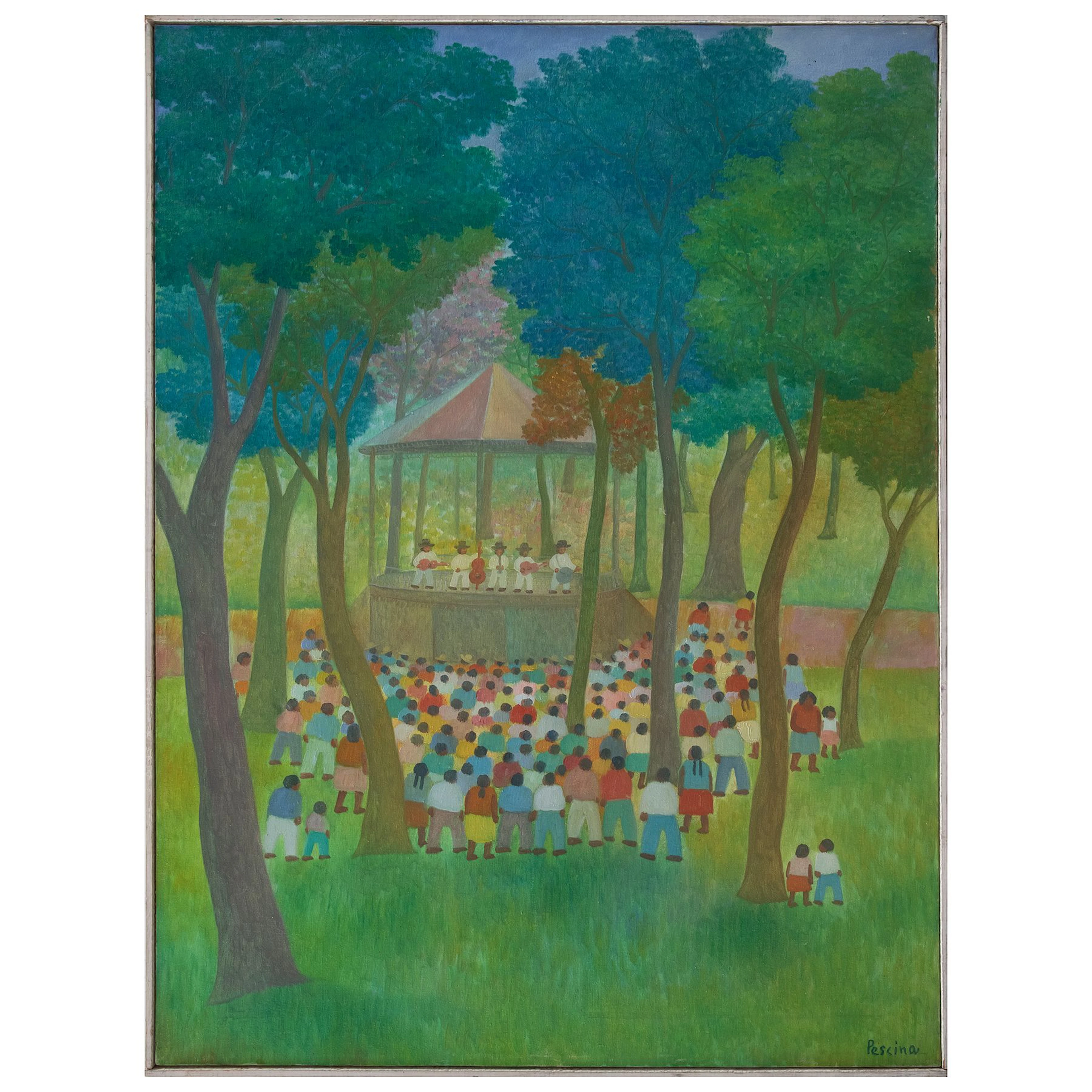 AURELIO PESCINA. Sin título. Firmado. Óleo sobre tela. 60 x 80 cm