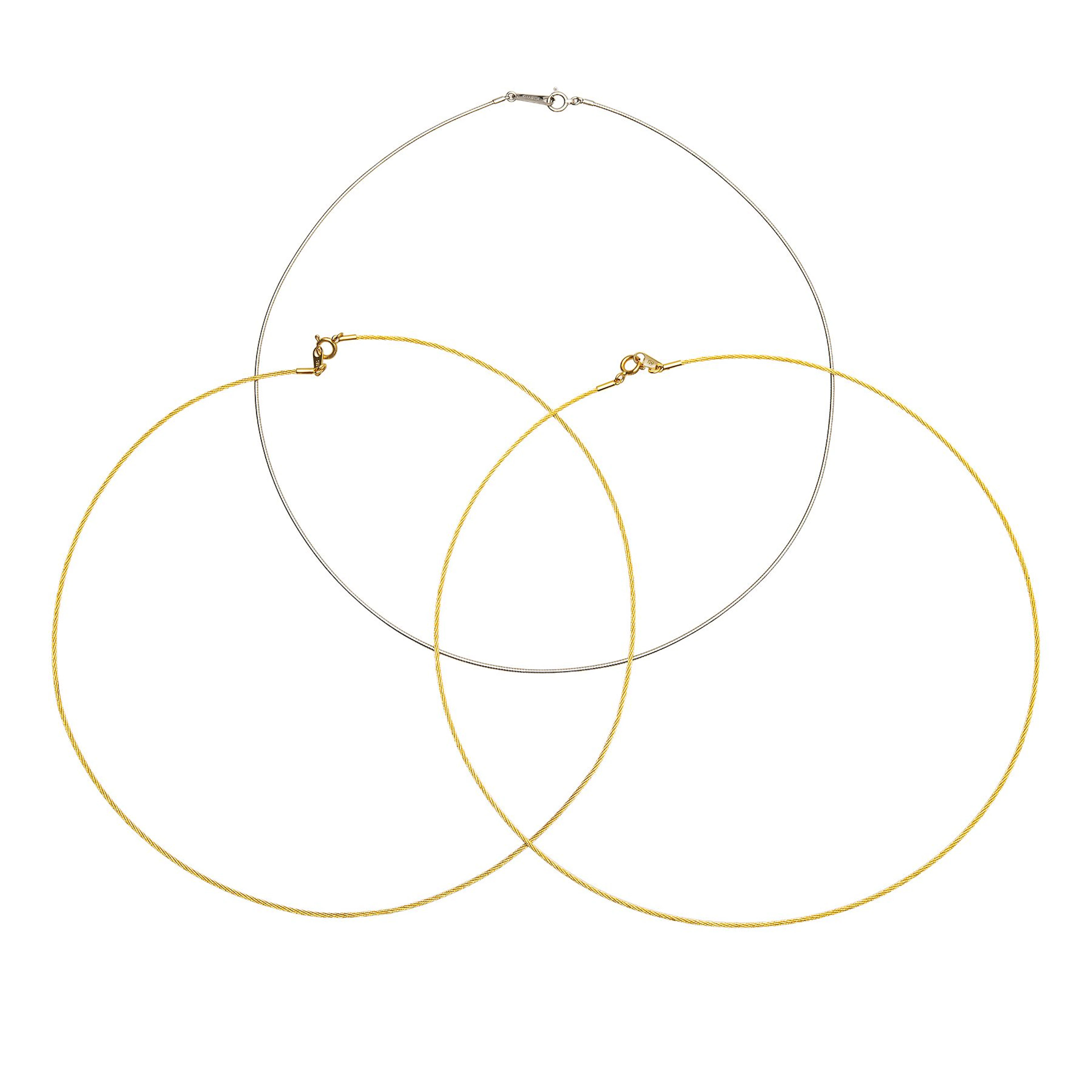 TRES GARGANTILLAS EN ORO AMARILLO Y BLANCO DE 18K