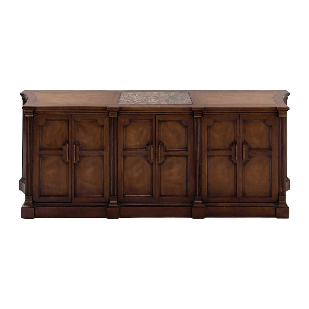 CREDENZA, SXX. En madera laqueada. Cubierta rectangular con laterales