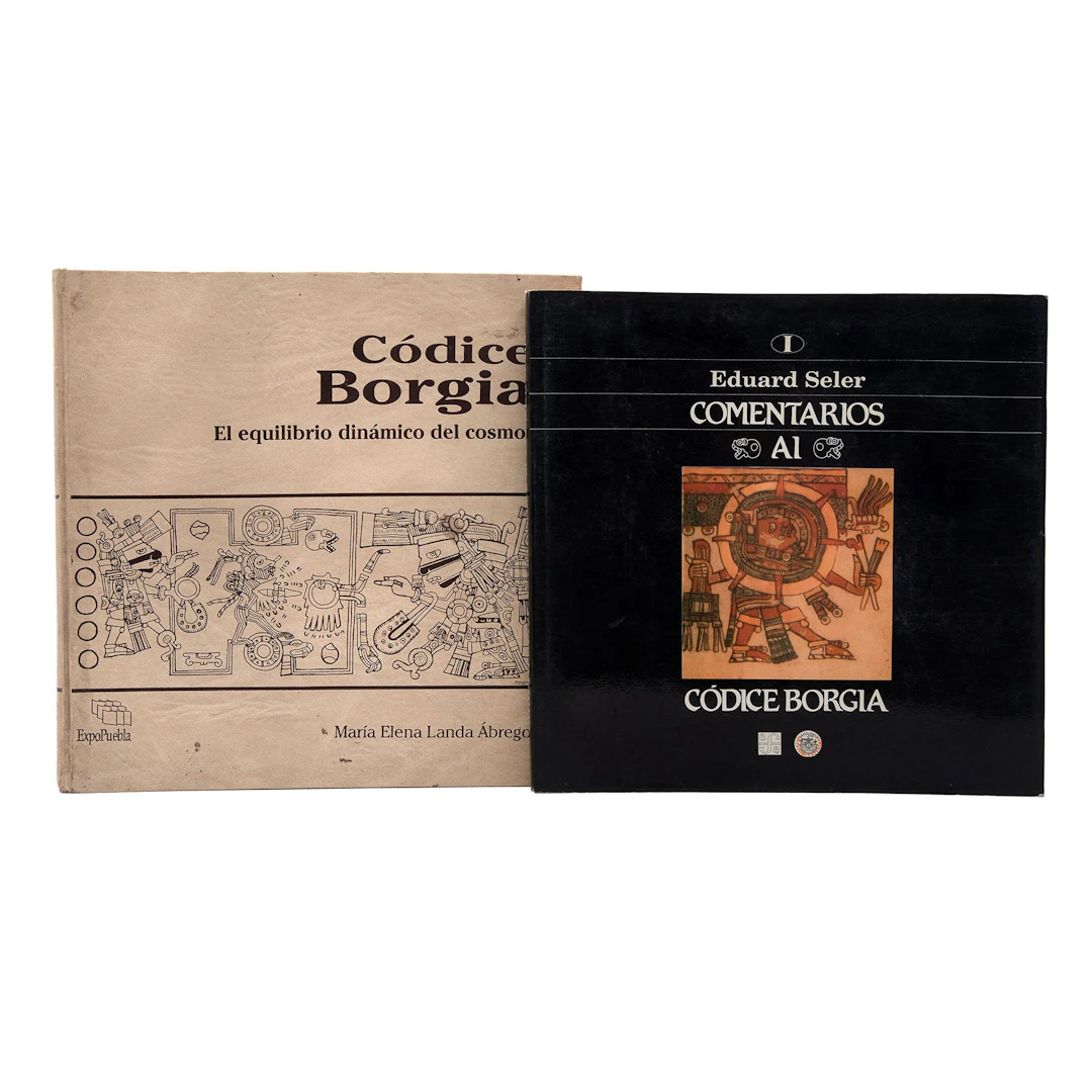 PAR DE LIBROS SOBRE EL CÓDICE BORGIA. Piezas: 2
