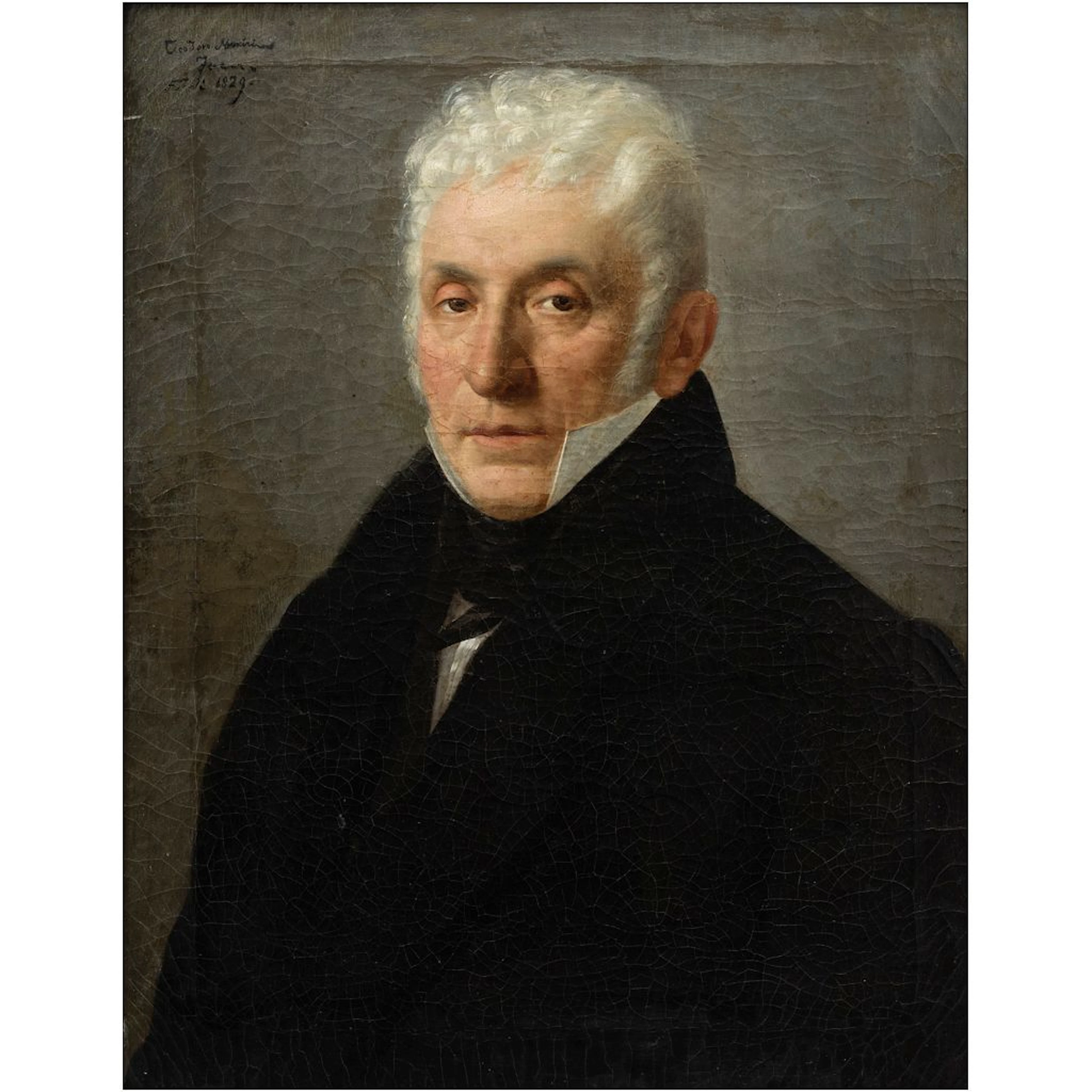 TEODORO MANCINI. RETRATO DE UN CABALLERO. Óleo sobre tela. Firmado