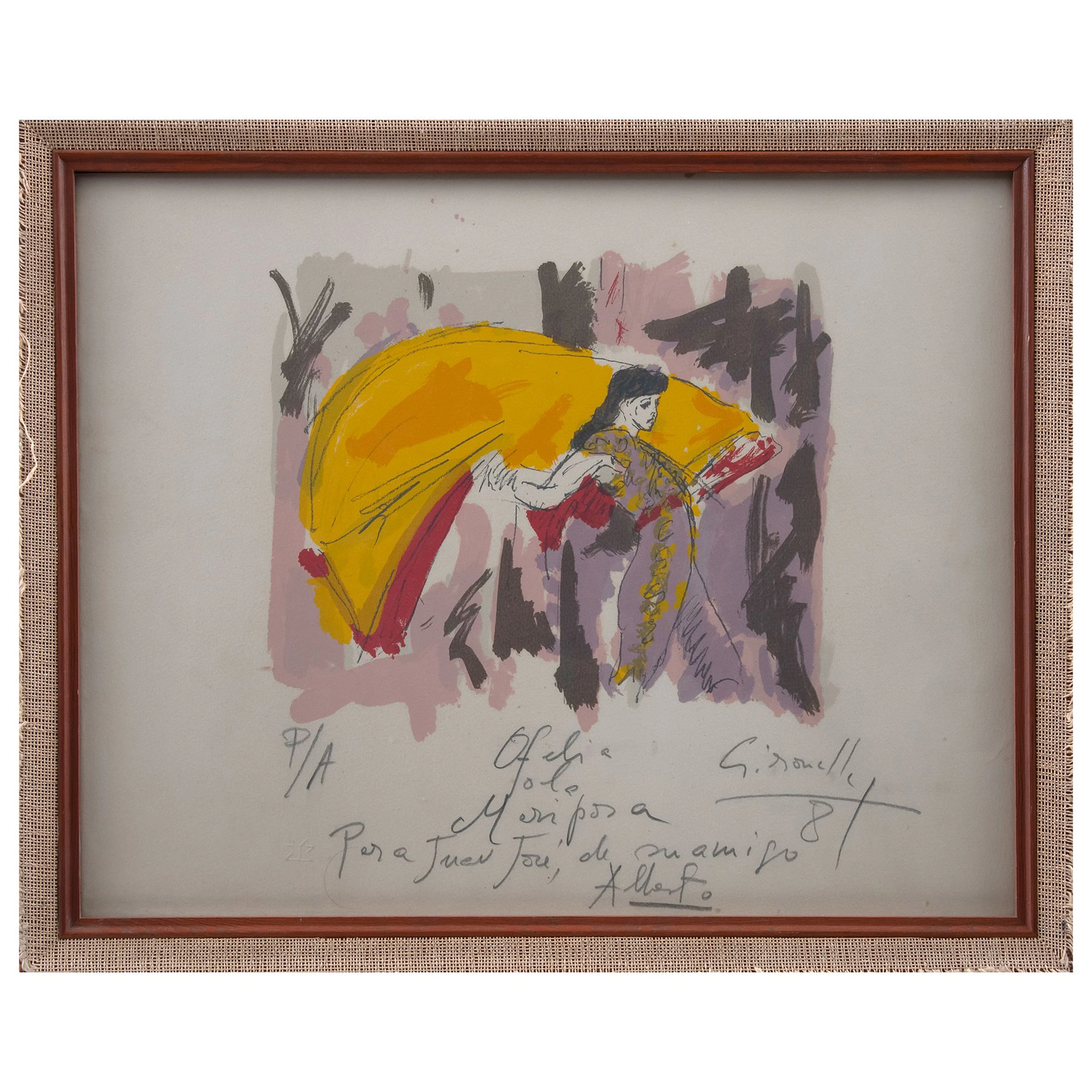 ALBERTO GIRONELLA. Ofelia olé Mariposa. Firmada y fechada 81 a lápiz.