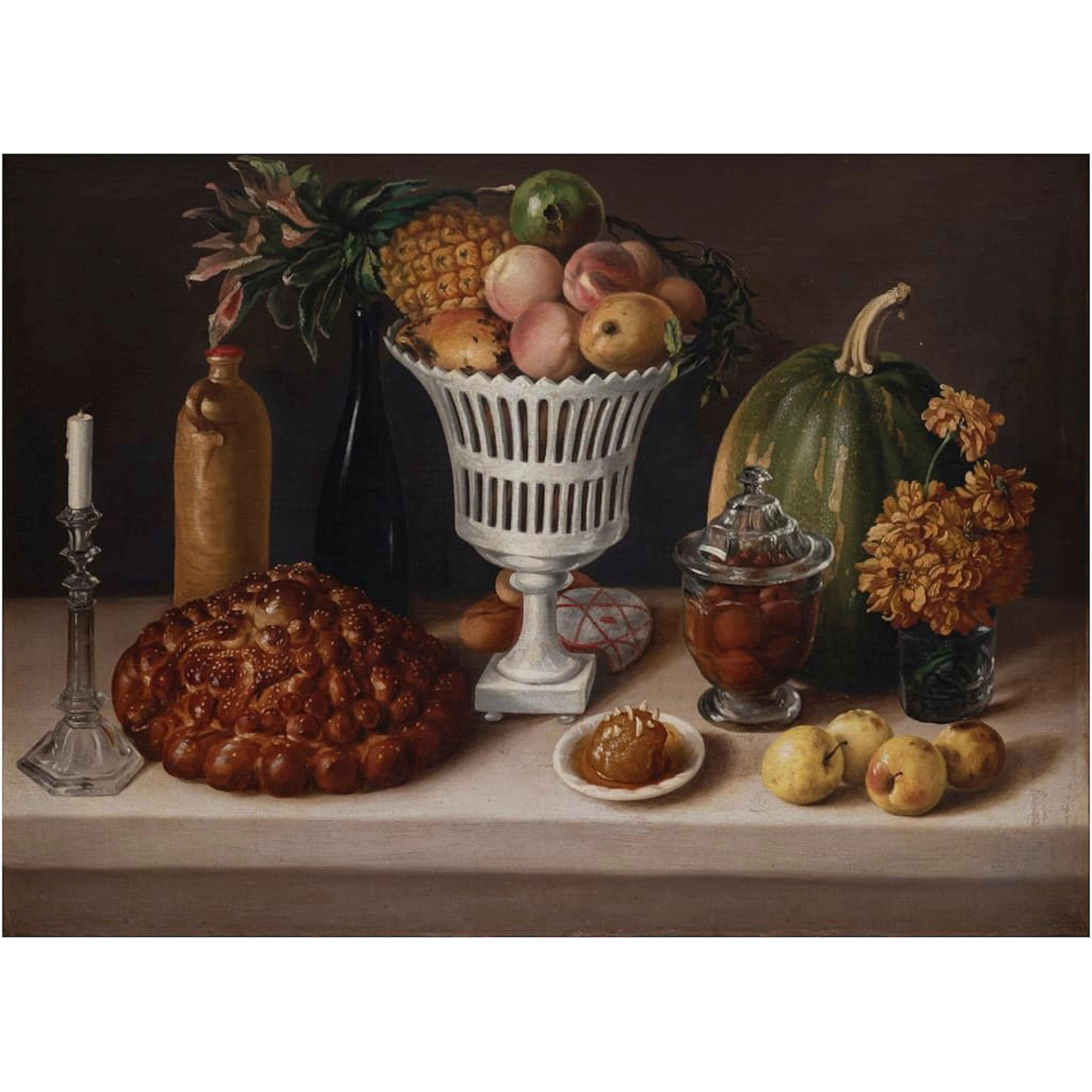 JOSÉ AGUSTÍN ARRIETA (MÉXICO, 1803 - 1874) BODEGÓN Óleo sobre tela
