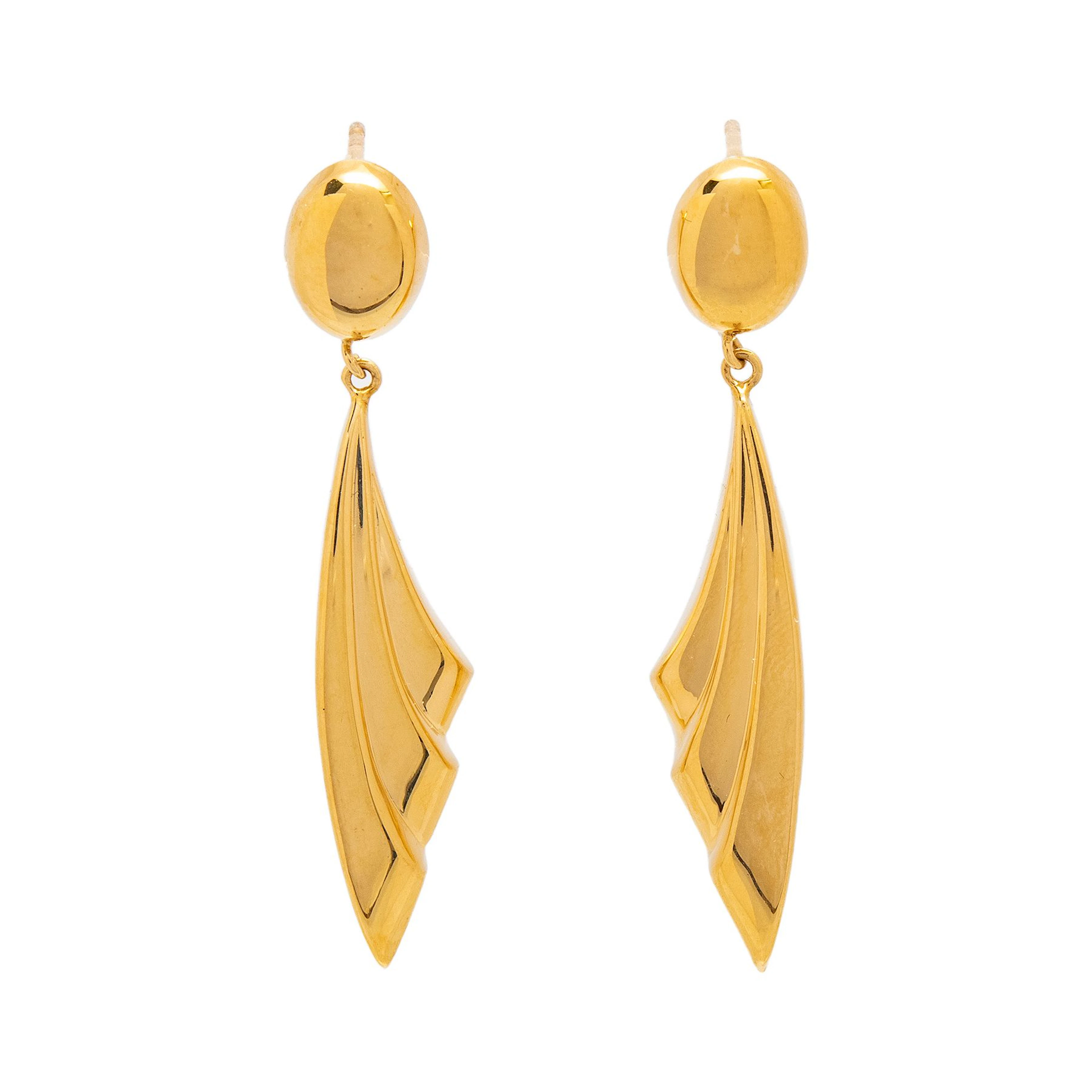 PAR DE BROQUELES HALF WING EN ORO AMARILLO DE 18K