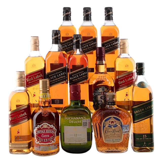 Whiskys Varios a) Johnnie Walker Red Label(3) Black Label(5) y green