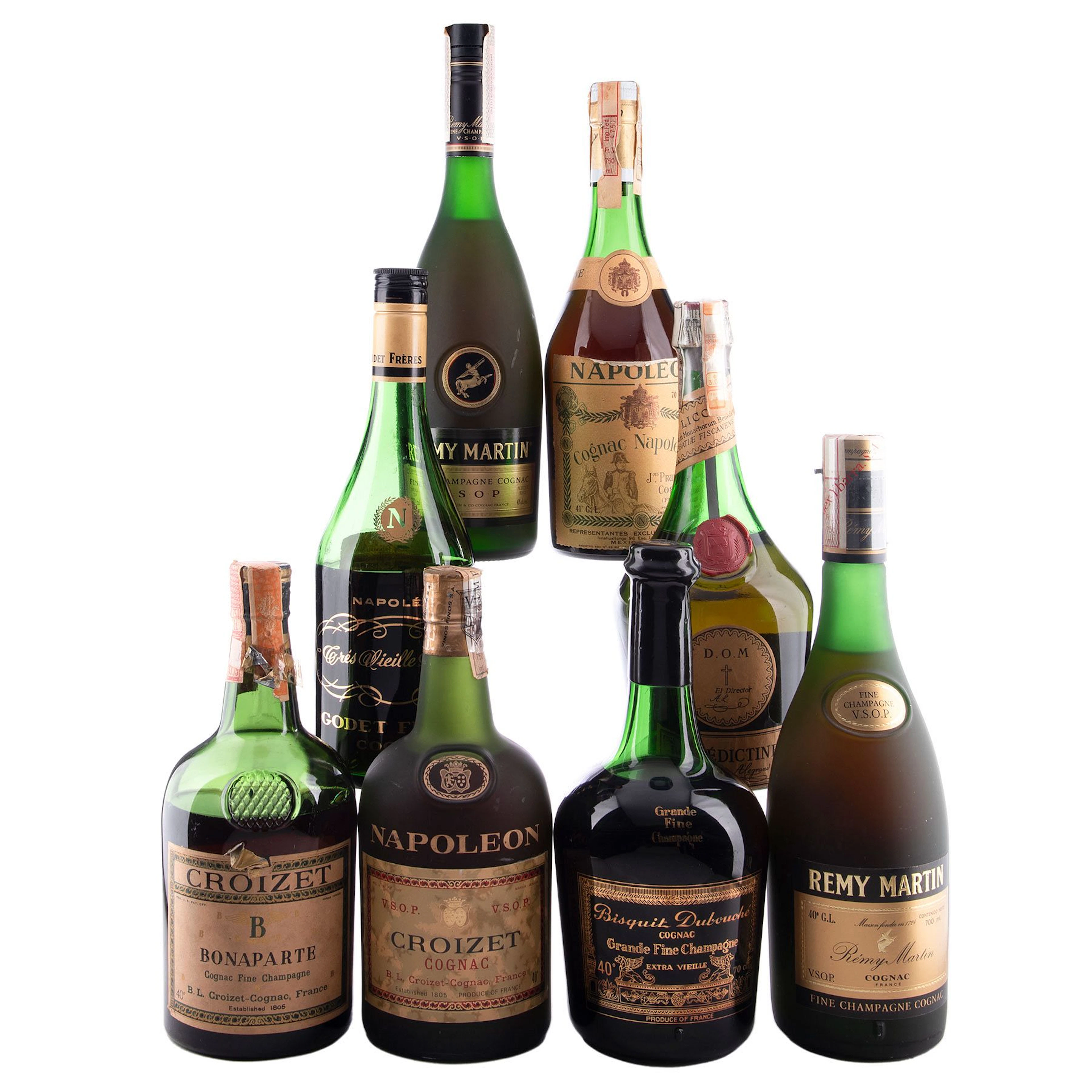 Remy Martin VSOP 2pzs. Godet Freres Napoleon. J pruniers Napoleon.