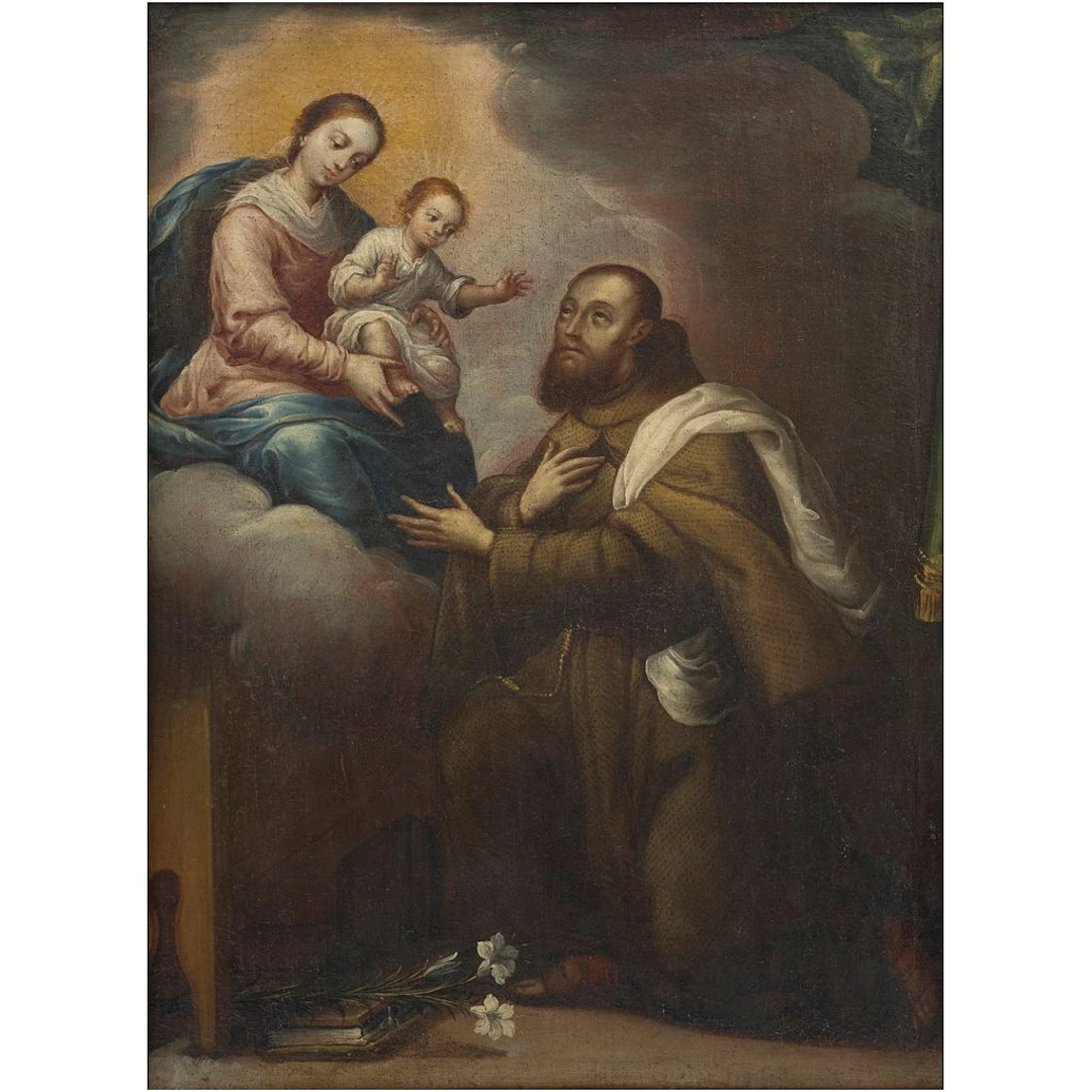 APARICIÓN DE LA VIRGEN A SAN FÉLIX DE CANTALICIO MÉXICO, SIGLO XVIII