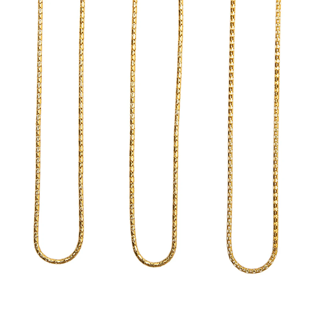 TRES COLLARES EN ORO AMARILLO DE 18K