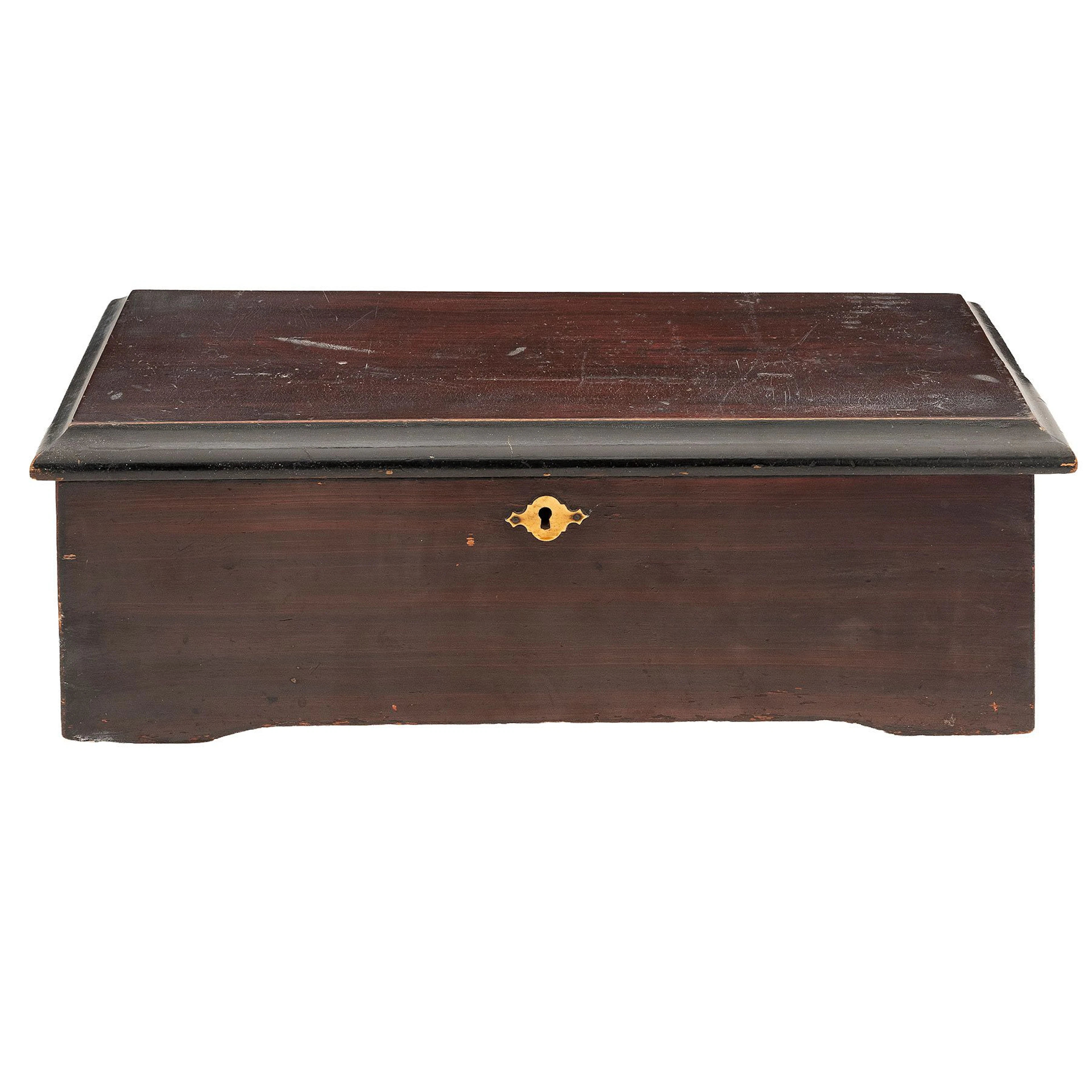 CAJA DE MÚSICA. SUIZA, CA.1900. Madera, mecanismo de cilindro (3 1/2