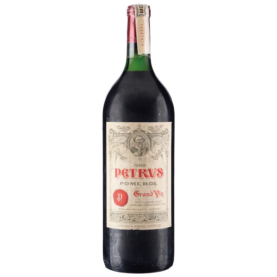 Petrus "Magnum" Cosecha: 1988 Pomerol, Francia Nivel: en el cuello
