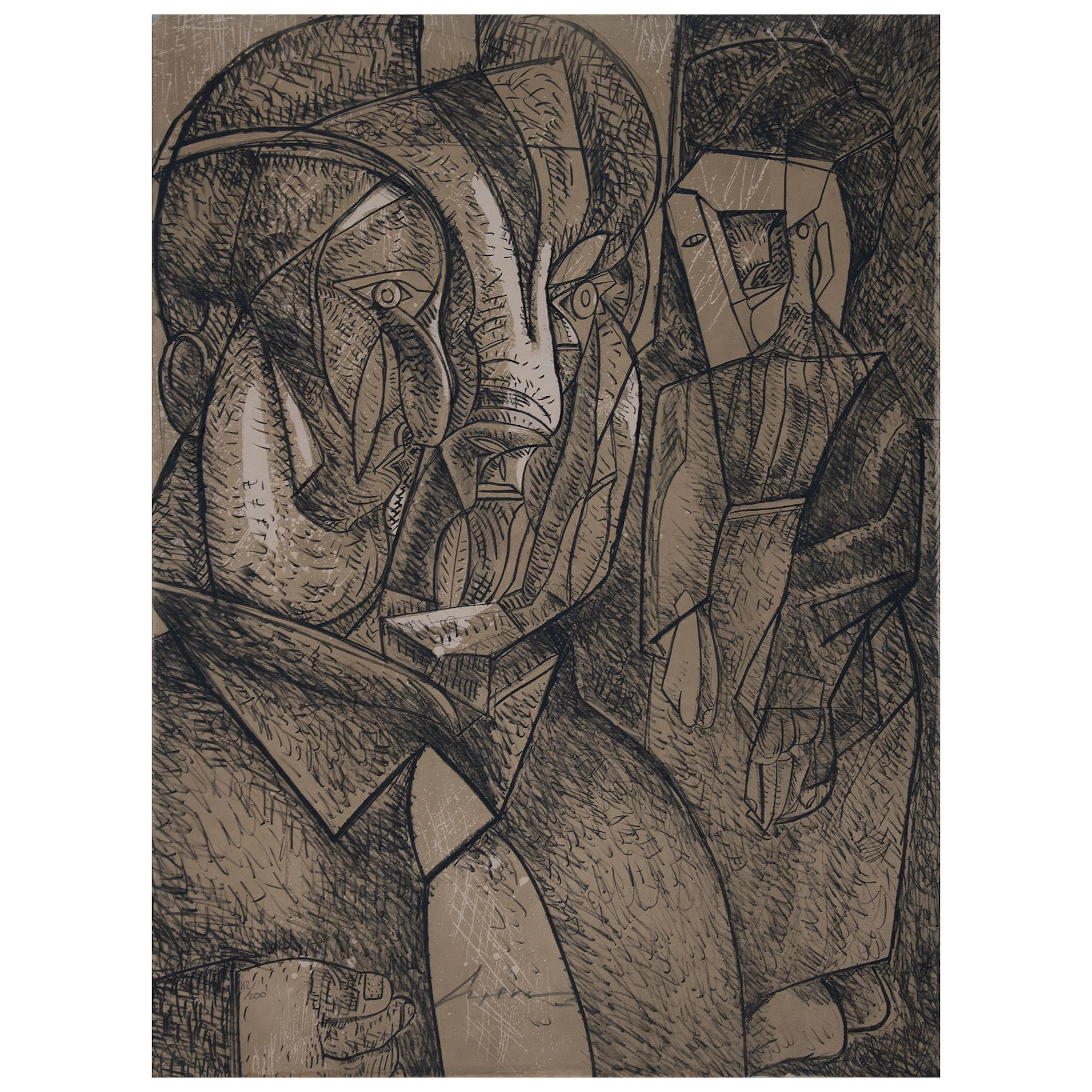 JOSÉ LUIS CUEVAS. Sin título. Firmada. Litografía 112 / 200. 80 x 59 cm
