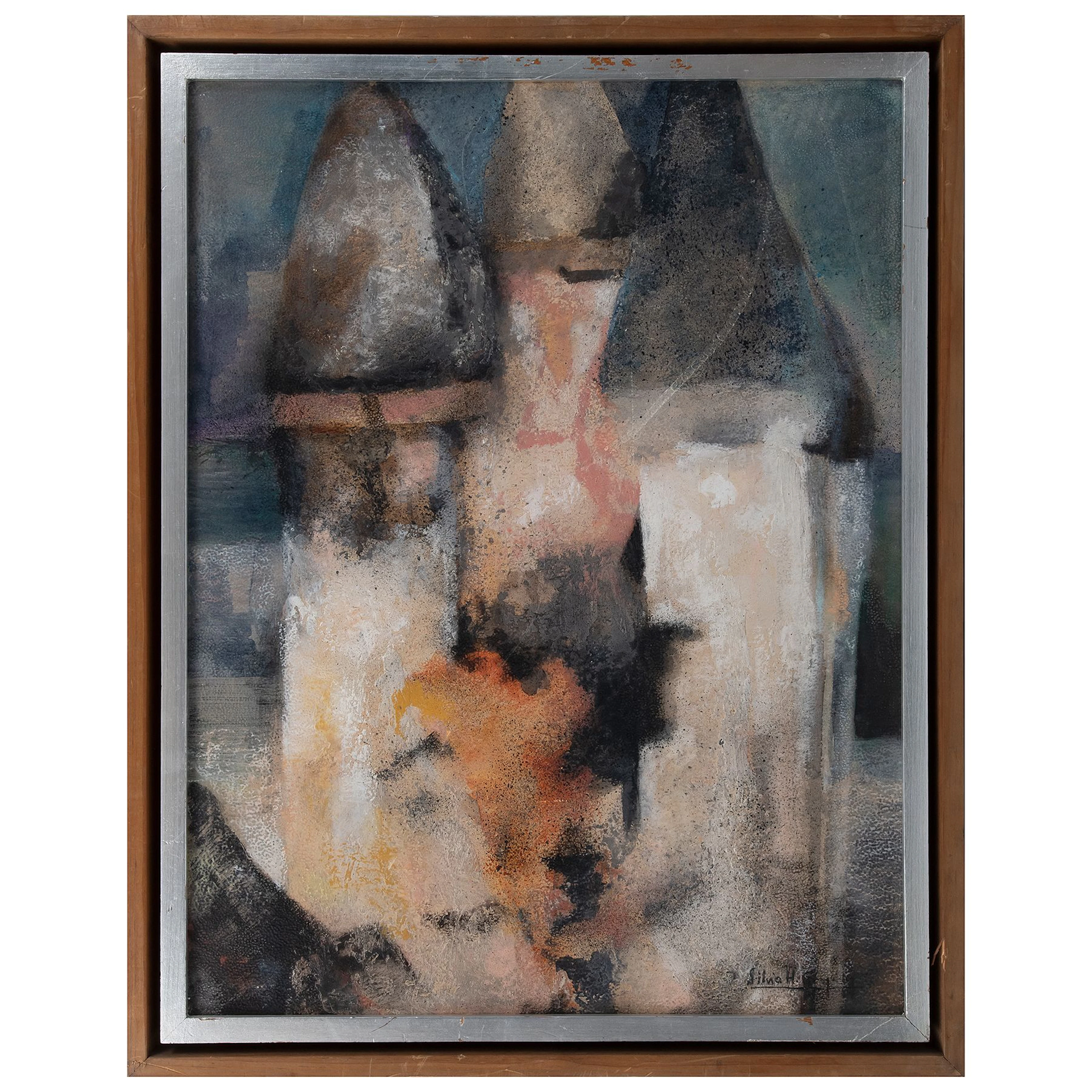 SILVIA H. GONZÁLEZ. Sin título. Firmada. Mixta sobre cartoncillo. 55 x 42.5 cm