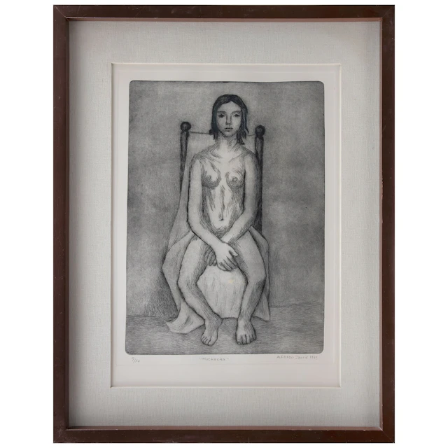 ALFREDO ZALCE. Muchacha. Firmado y fechado 1993. Grabado al aguafuerte.
